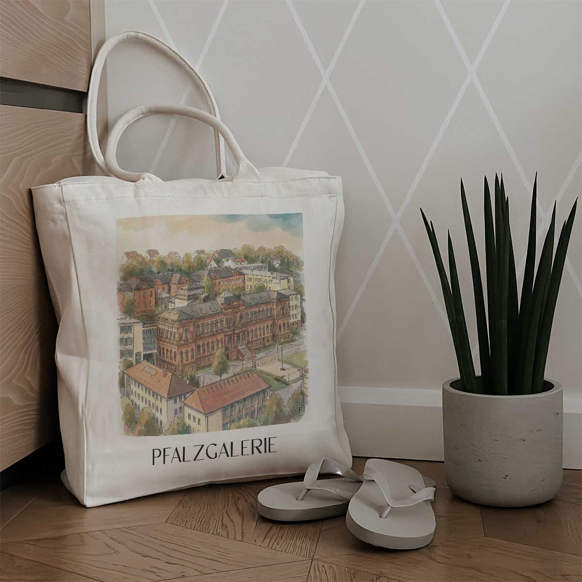 pfalzgalerie-kaiserslautern-deutschland-einkaufstasche-aquarell