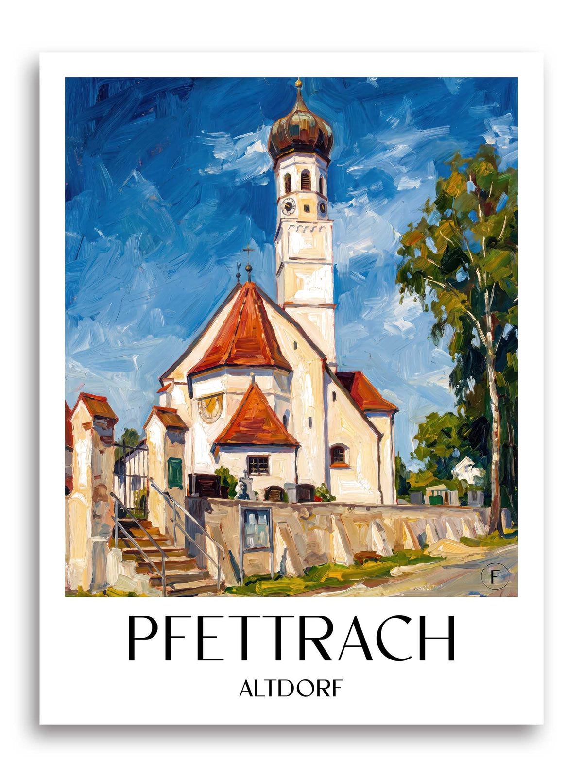 Pfettrach Poster - Altdorf - Deutschland Kunstdruck - Ölgemälde von A4 bis A1 - favplace