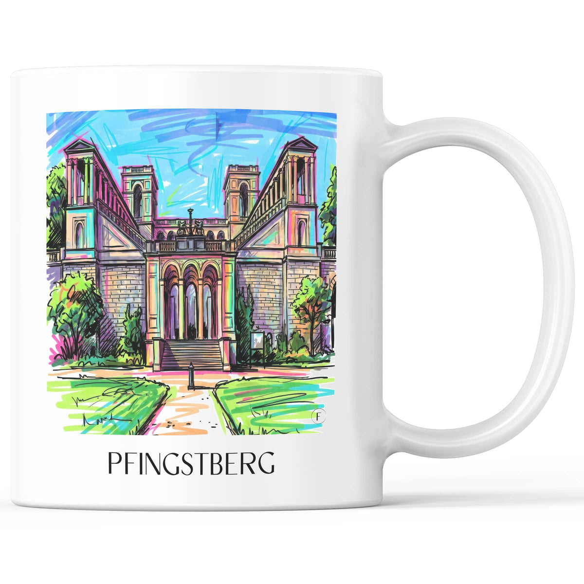 Pfingstberg Kaffeebecher - Potsdam - Deutschland Becher - Kaffeetasse im Tag Graffiti Stil - favplace