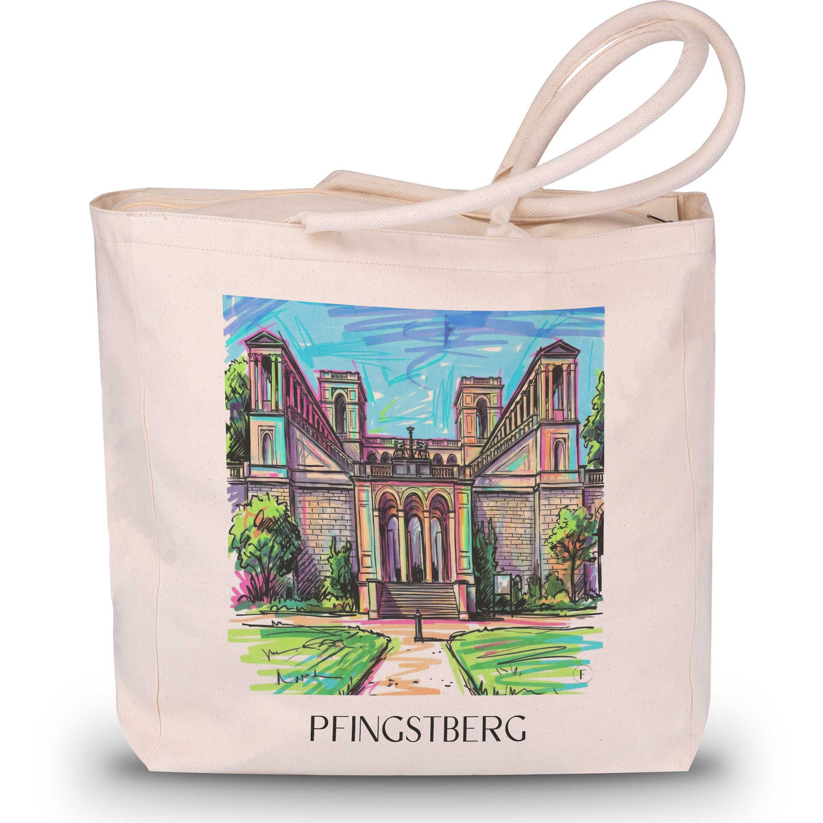 Pfingstberg Shopping Tasche - Potsdam - Deutschland Tote Bag - Einkaufstasche im Tag Graffiti Stil - favplace