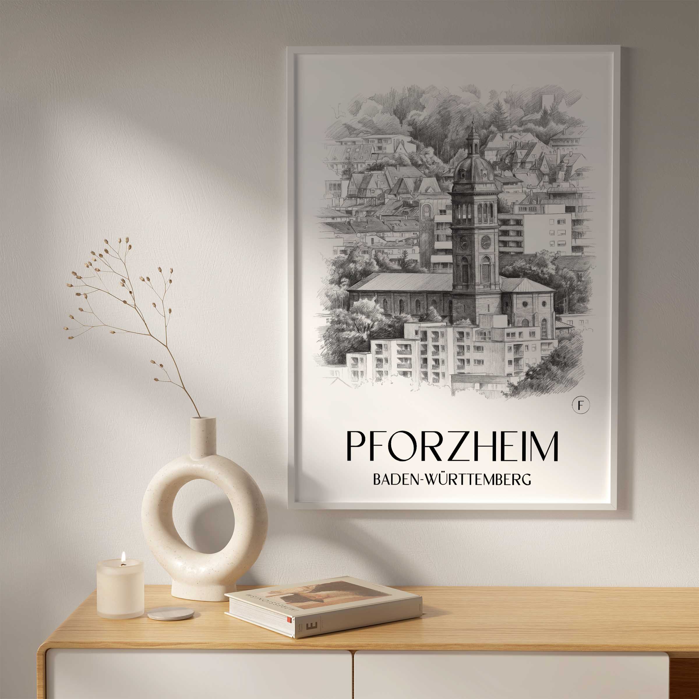 pforzheim-baden-württemberg-deutschland-poster-bleistift-zeichnung-drawing