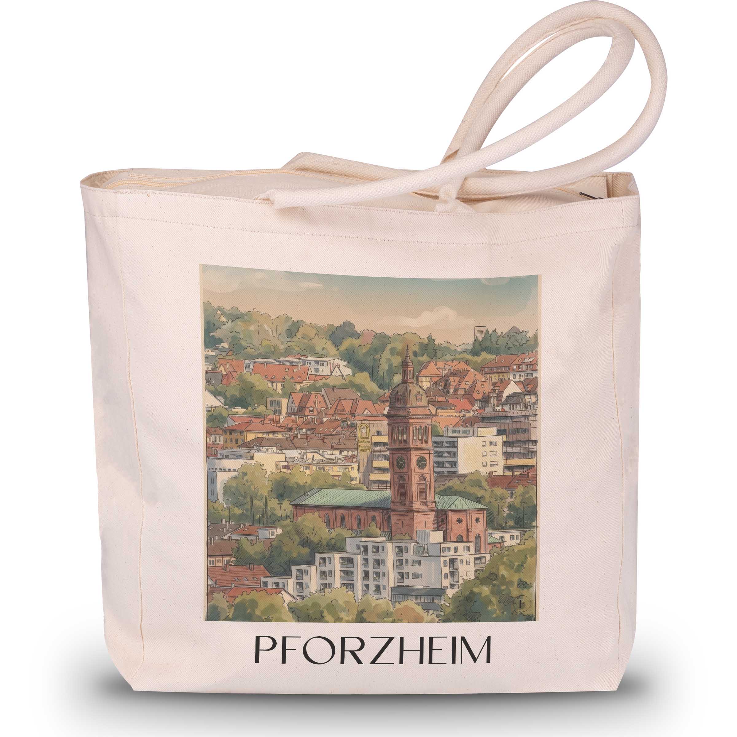 pforzheim-baden-württemberg-deutschland-einkaufstasche-aquarell