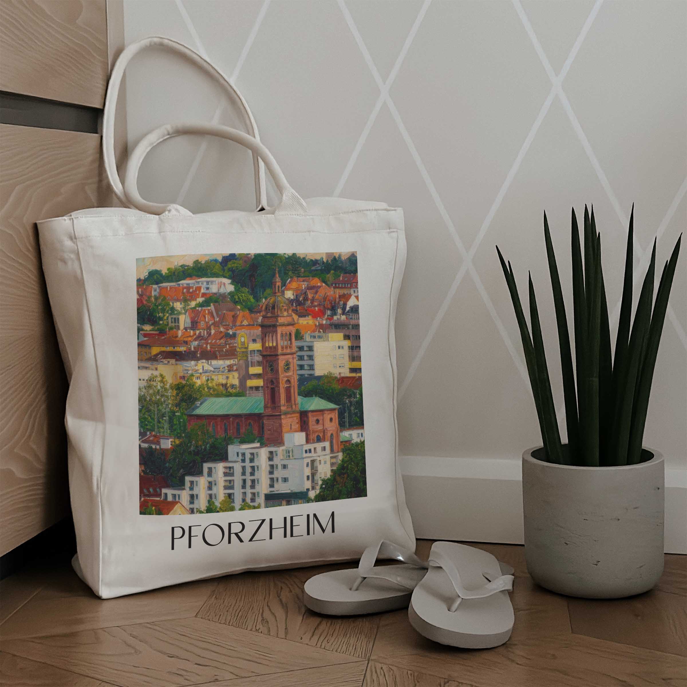 pforzheim-baden-württemberg-deutschland-einkaufstasche-oil-painting-oelgemaelde