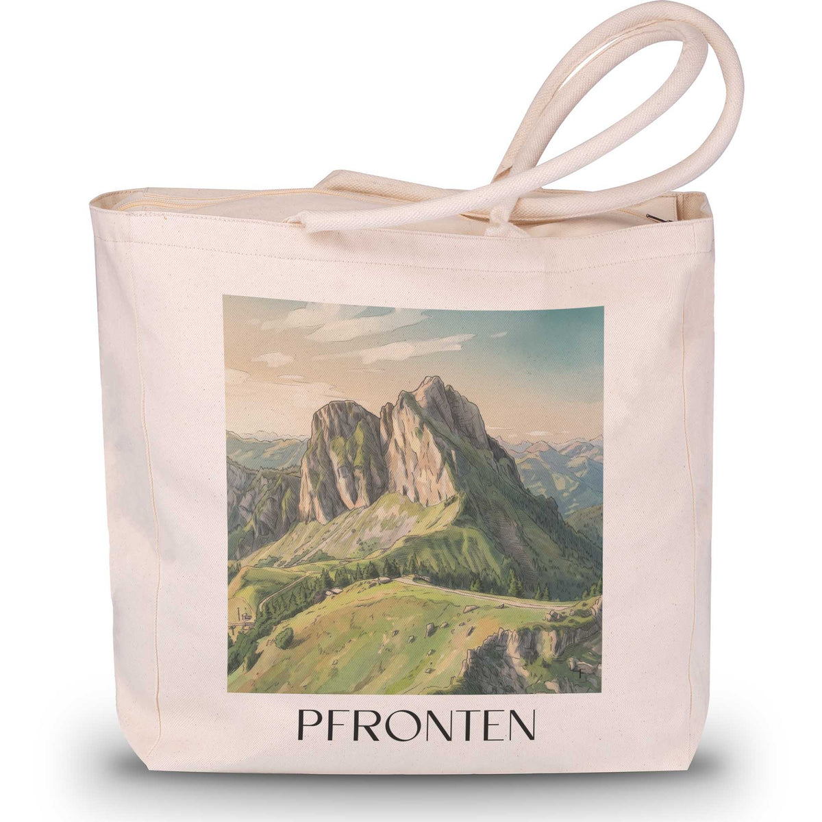 pfronten-ostallgäu-deutschland-einkaufstasche-aquarell