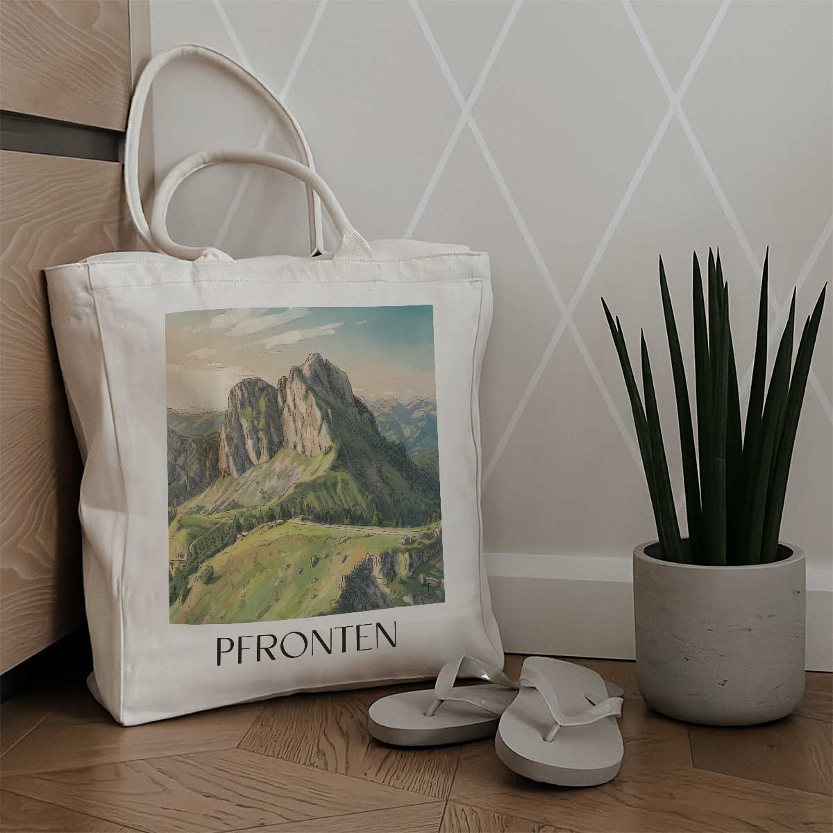 pfronten-ostallgäu-deutschland-einkaufstasche-aquarell