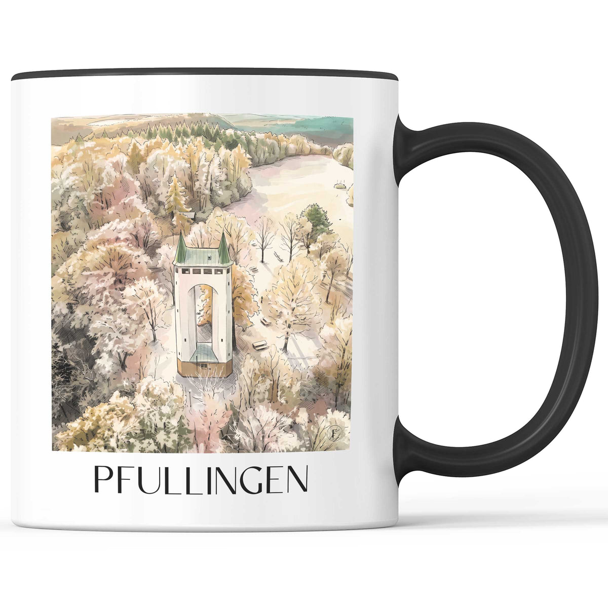 pfullingen-schwäbische-alb-deutschland-kaffeebecher-aquarell