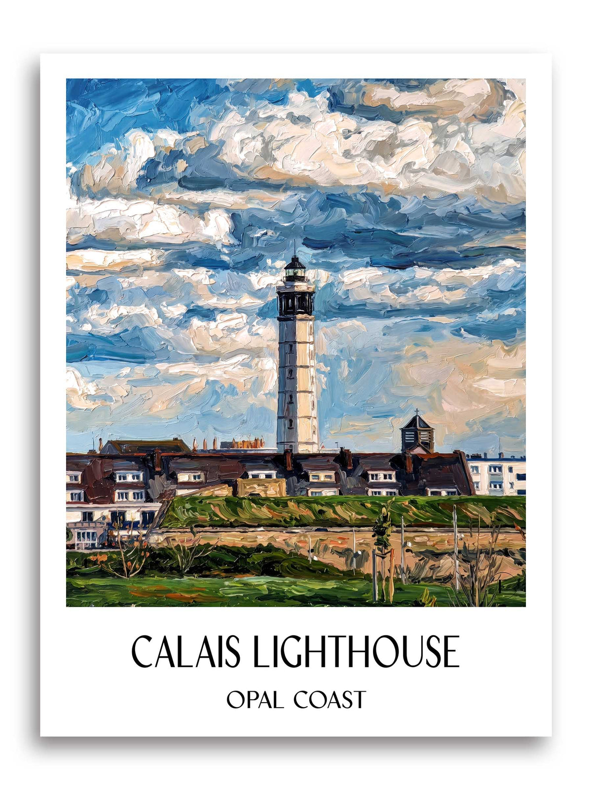 Phare de Calais Poster - Côte d'Opale - Frankreich Kunstdruck - Ölgemälde von A4 bis A1 - favplace