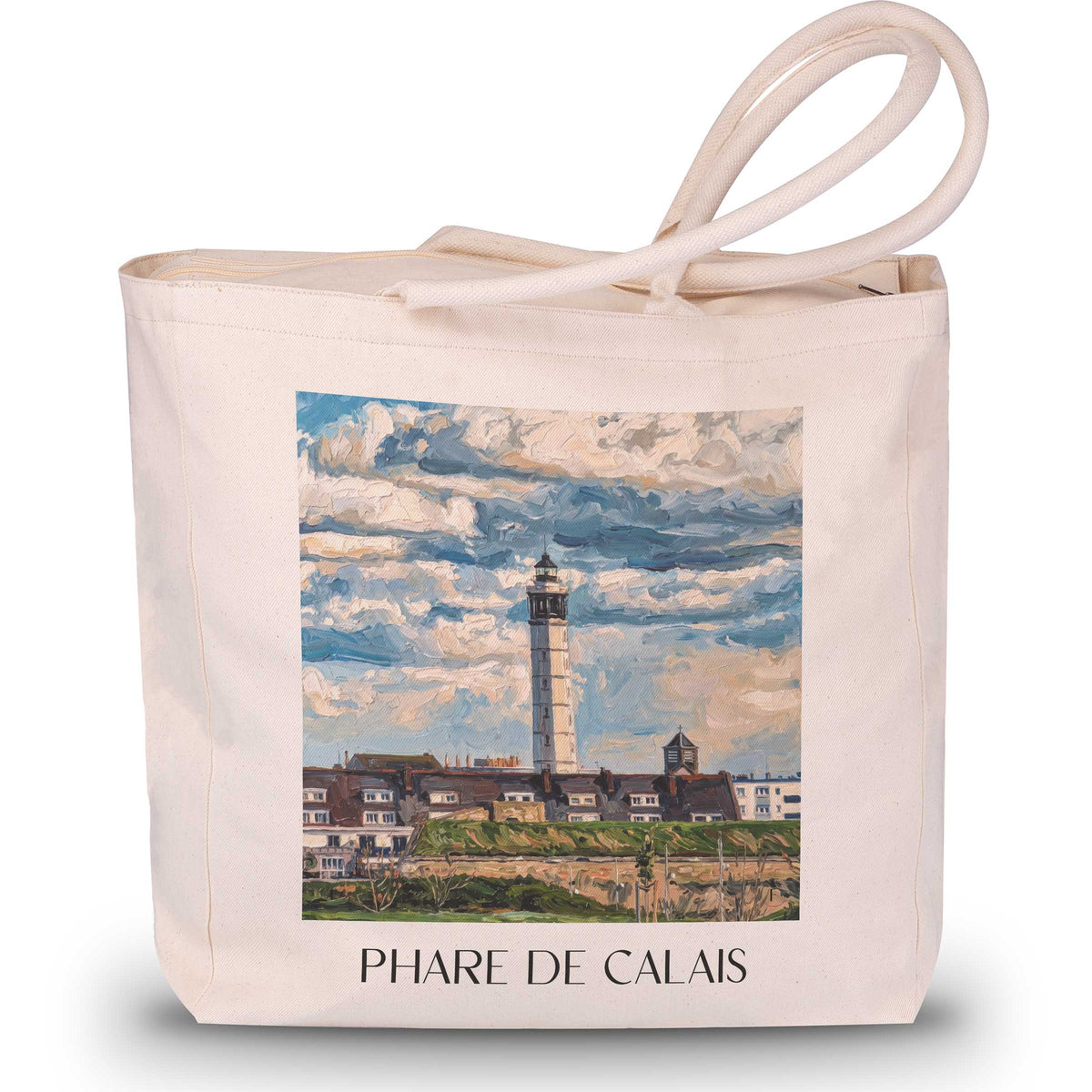 phare-de-calais-côte-d'opale-frankreich-einkaufstasche-oil-painting-oelgemaelde