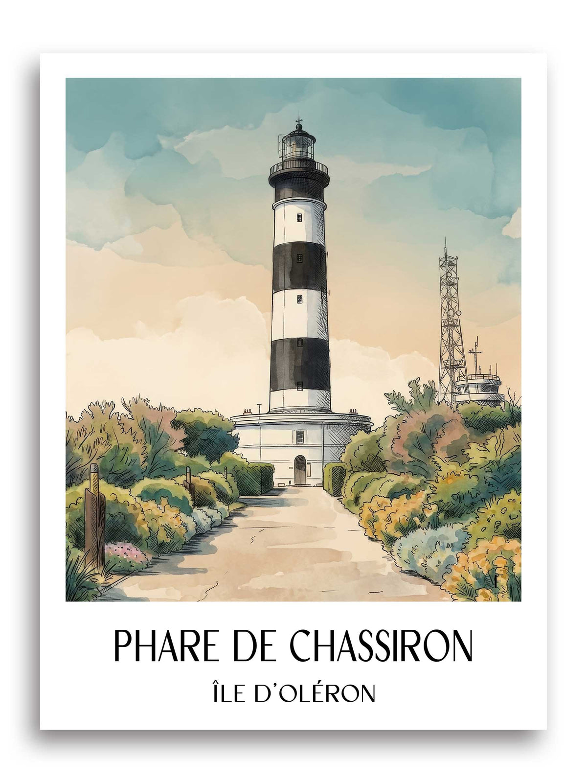 phare-de-chassiron-île-d'oléron-frankreich-poster-aquarell