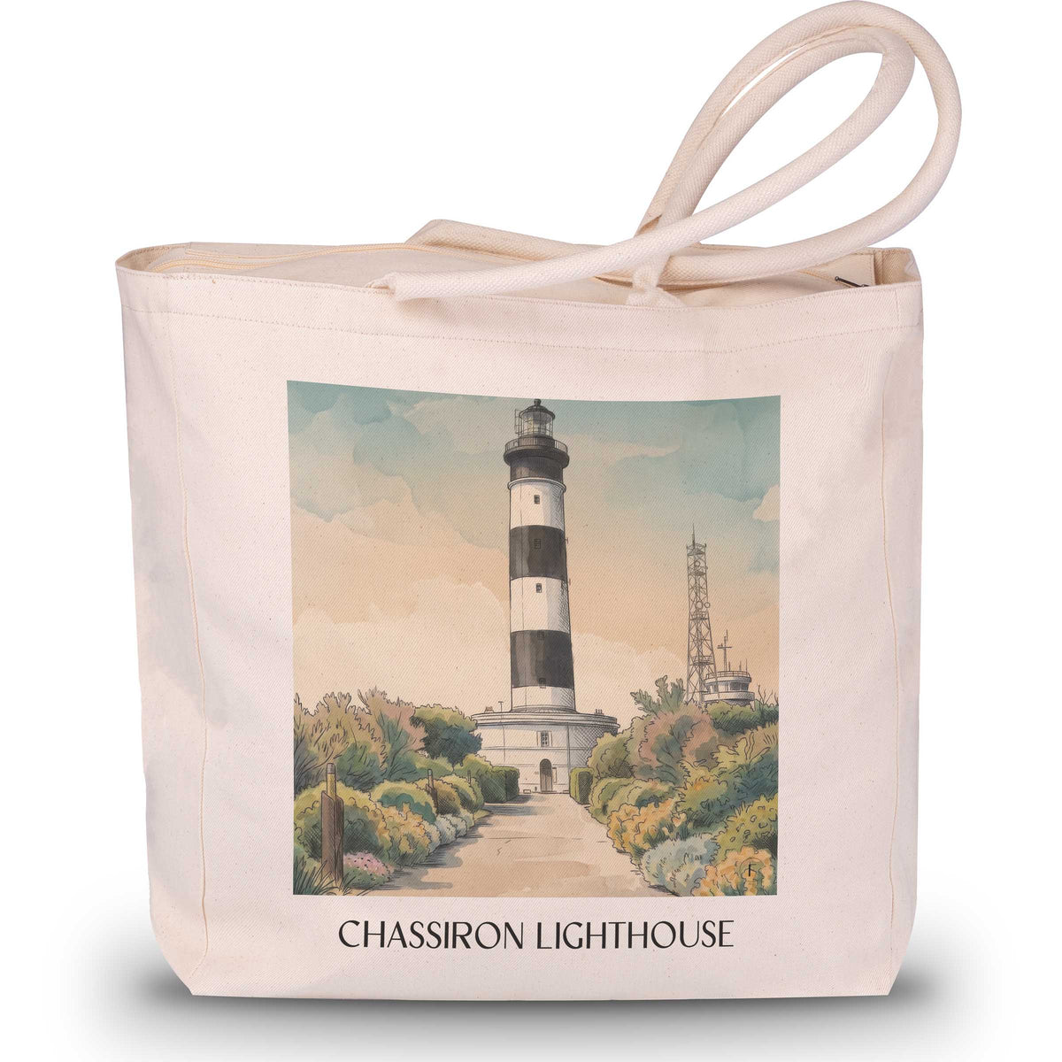 Phare de Chassiron Shopping Tasche - Île d'Oléron - Frankreich Tote Bag - Einkaufstasche im Aquarell Stil - favplace