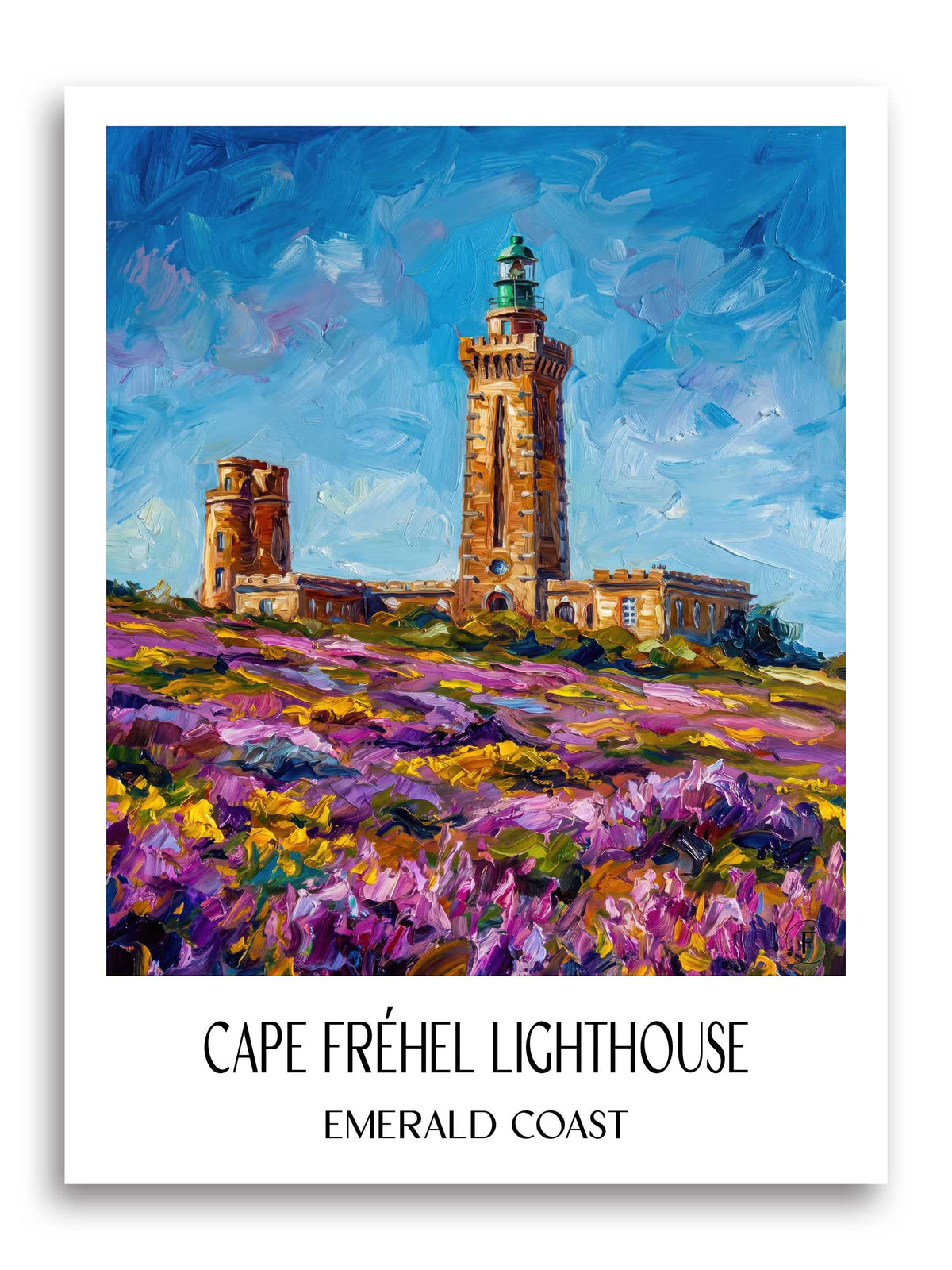 Phare du Cap Fréhel Poster - Côte d'Émeraude - Frankreich Kunstdruck - Ölgemälde von A4 bis A1 - favplace