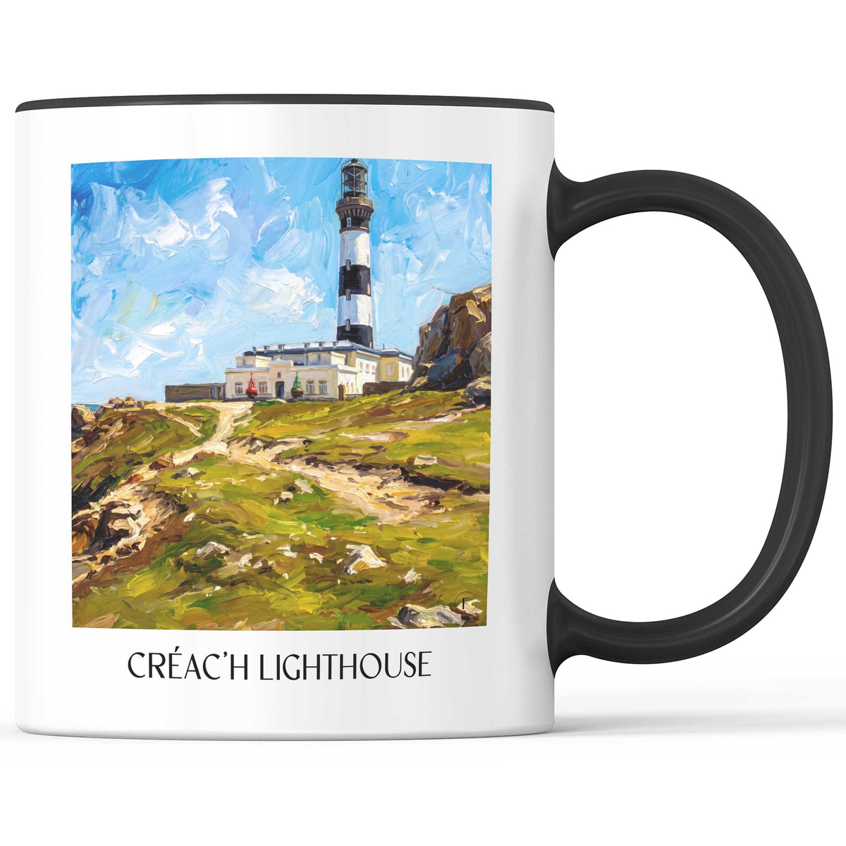 Phare du Créac'h Kaffeebecher - Ouessant - Frankreich Becher - Kaffeetasse im Ölgemälde Stil - favplace