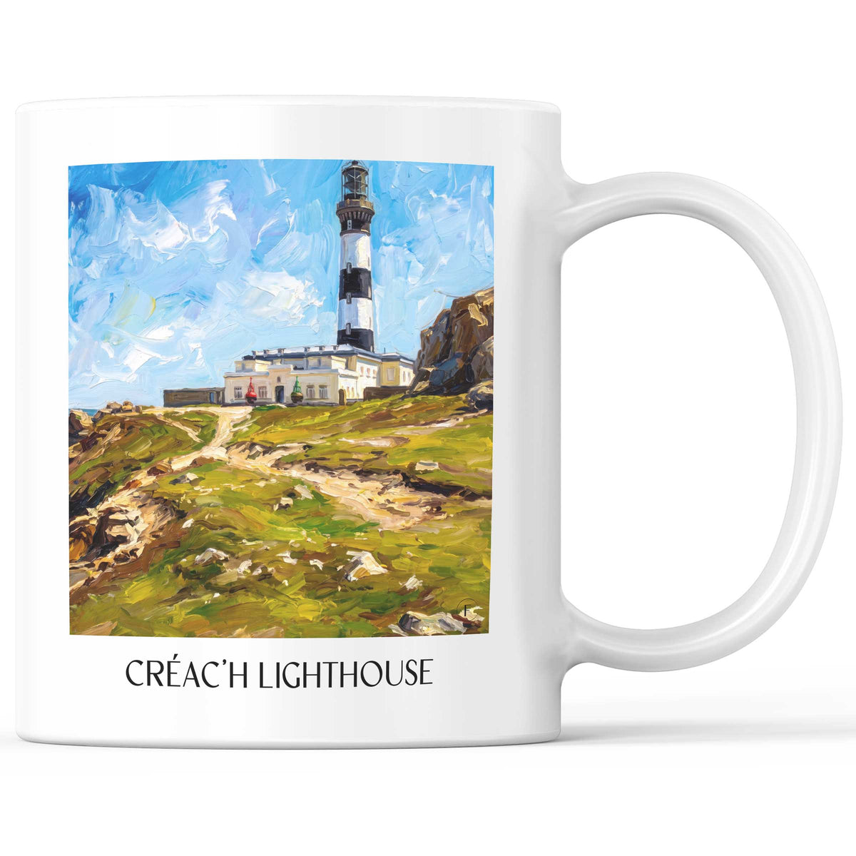 Phare du Créac'h Kaffeebecher - Ouessant - Frankreich Becher - Kaffeetasse im Ölgemälde Stil - favplace