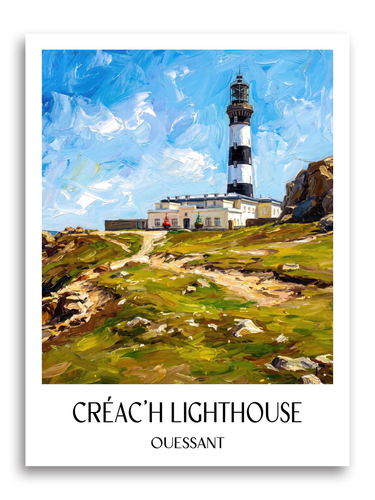 Phare du Créac'h Poster - Ouessant - Frankreich Kunstdruck - Ölgemälde von A4 bis A1 - favplace