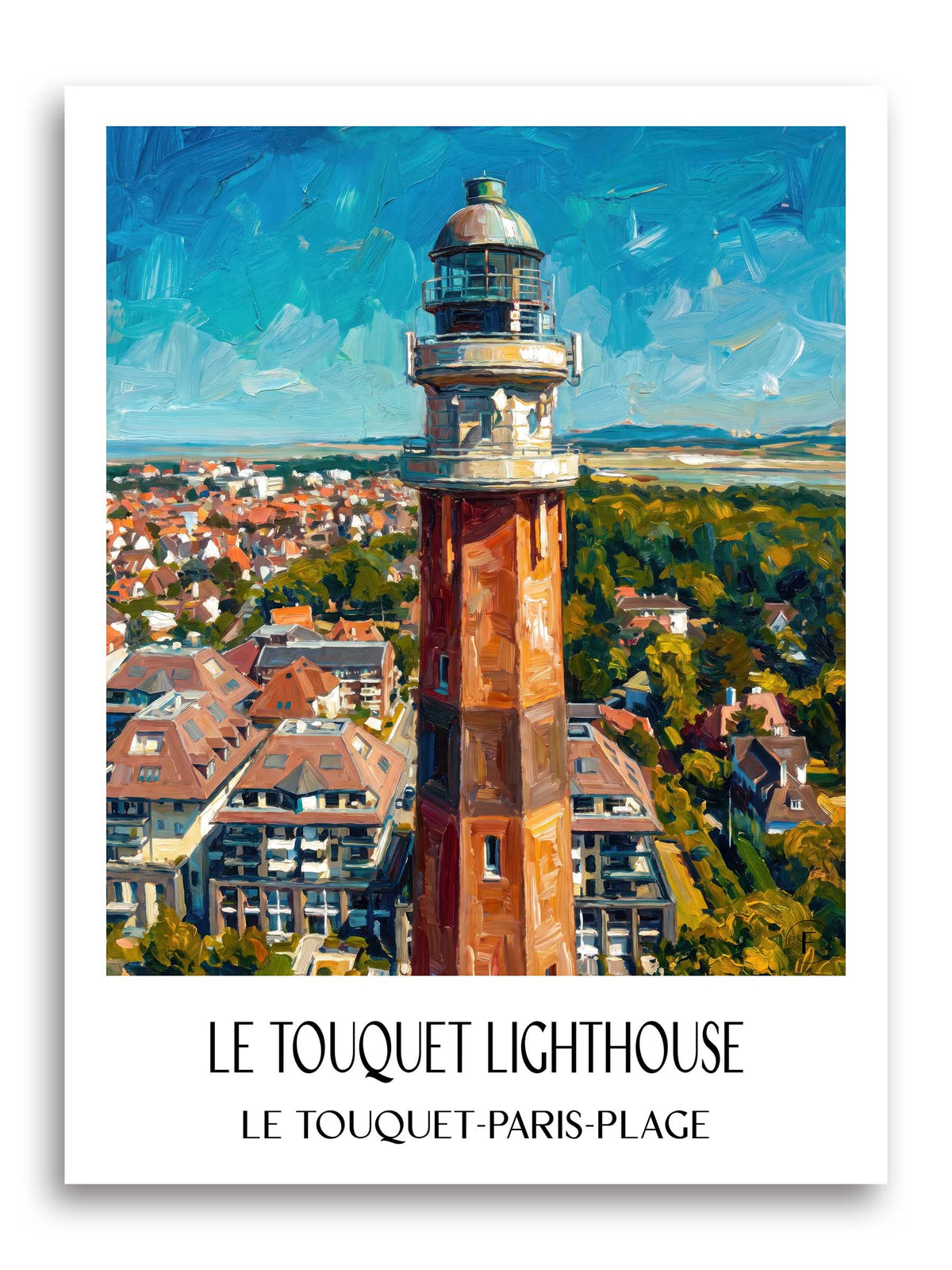 Phare du Touquet Poster - Le Touquet-Paris-Plage - Frankreich Kunstdruck - Ölgemälde von A4 bis A1 - favplace