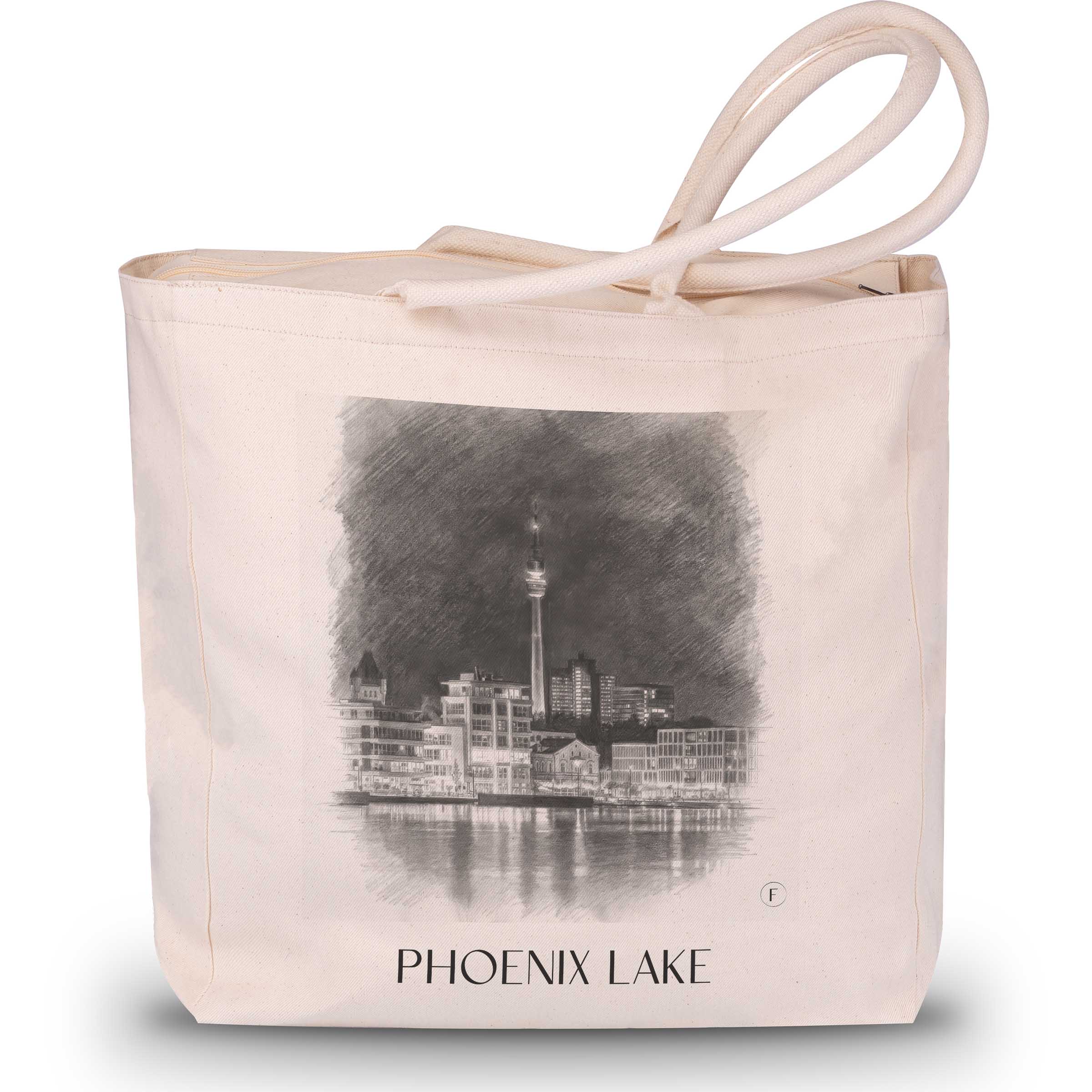 Phoenix See Shopping Tasche - Dortmund - Deutschland Tote Bag - Einkaufstasche im Zeichnung Stil