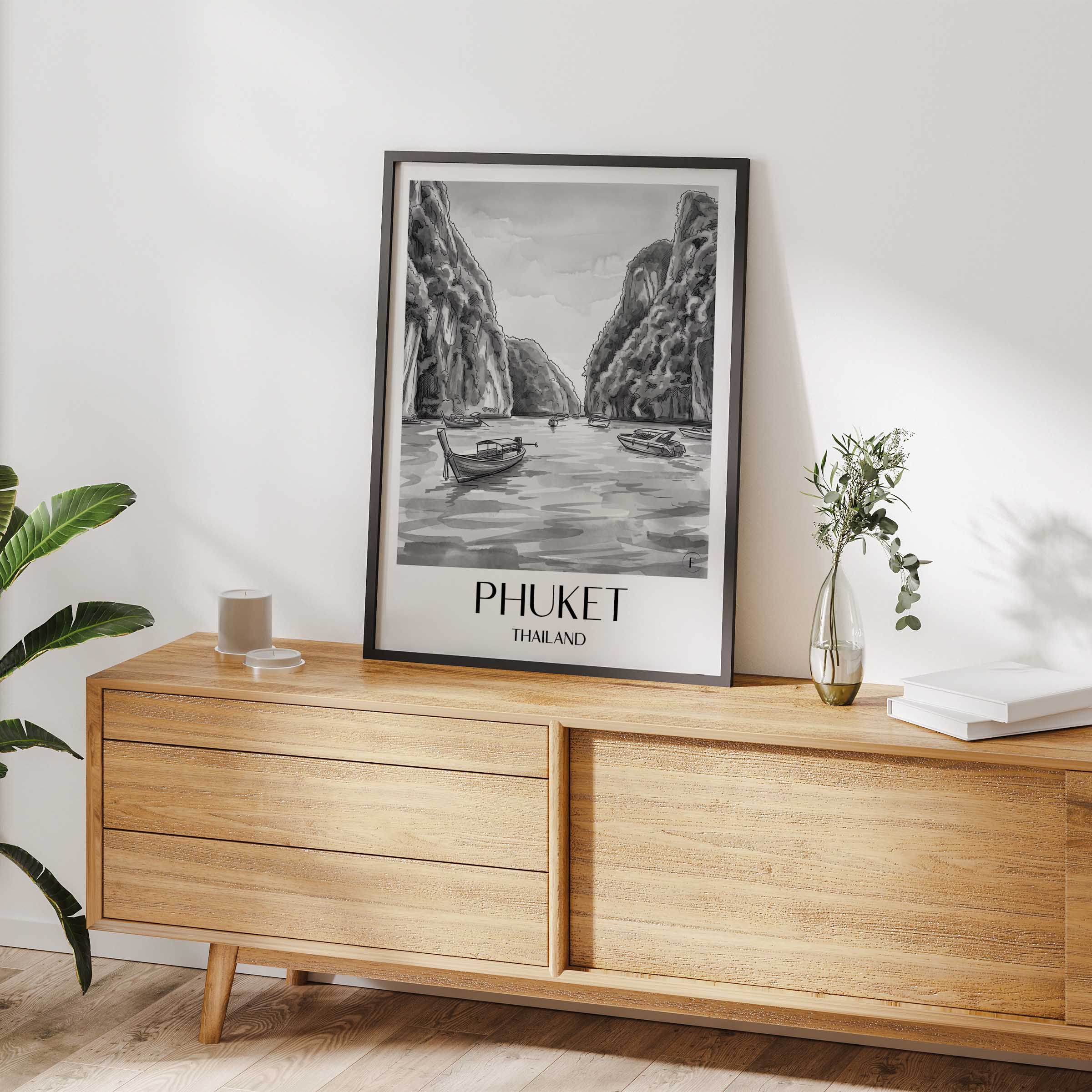 phuket-thailand-poster-aquarell-schwarz-weiss