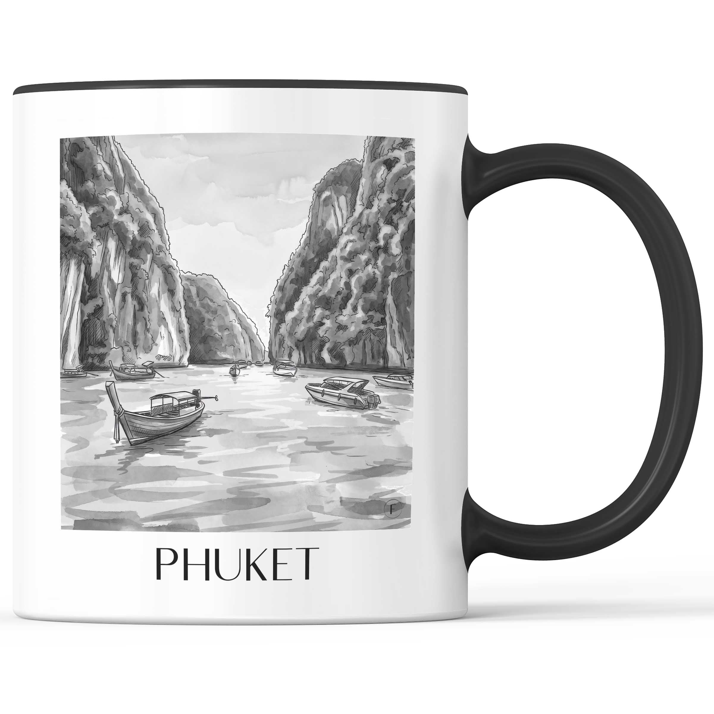 phuket-thailand-kaffeebecher-aquarell-schwarz-weiss