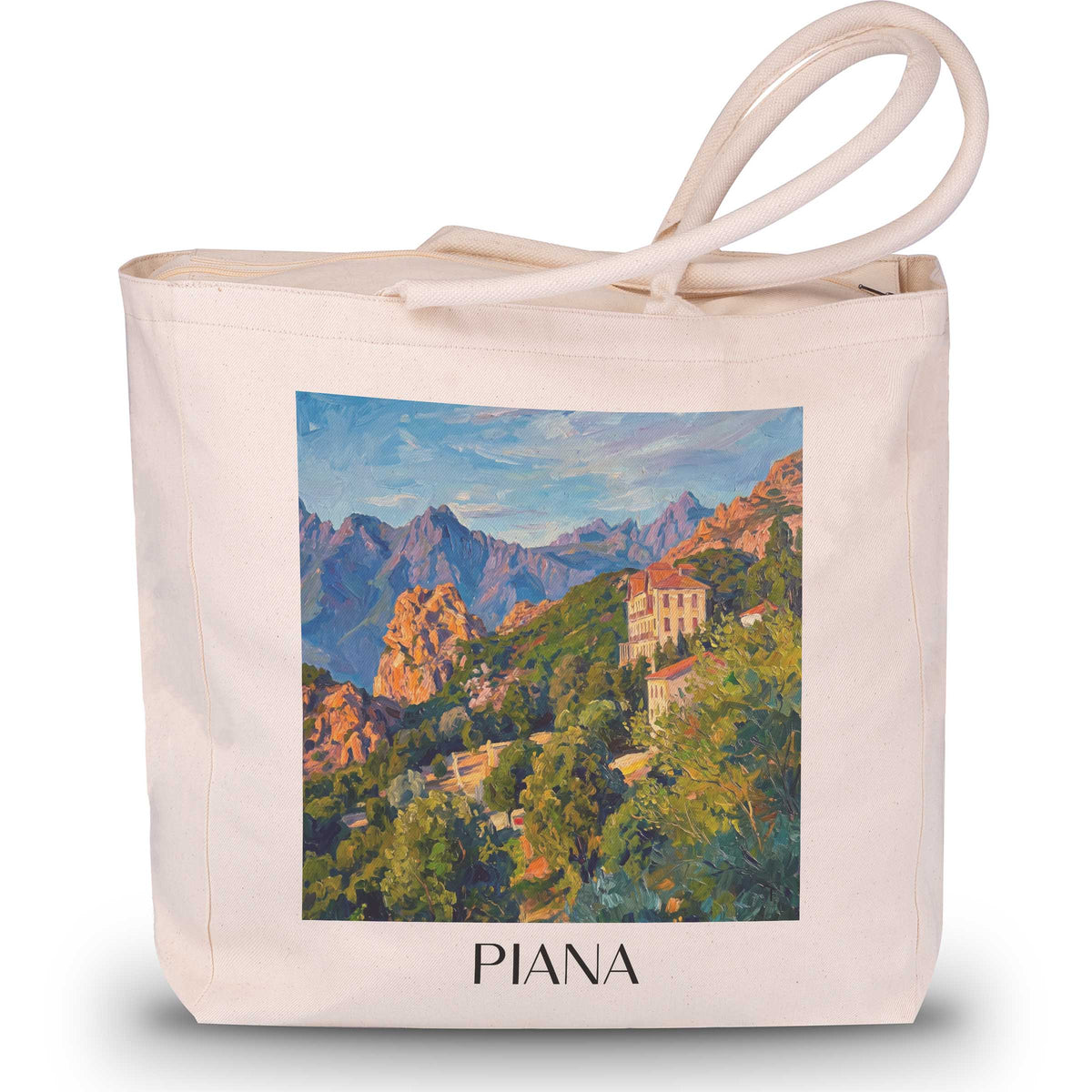 piana-korsika-frankreich-einkaufstasche-oil-painting-oelgemaelde