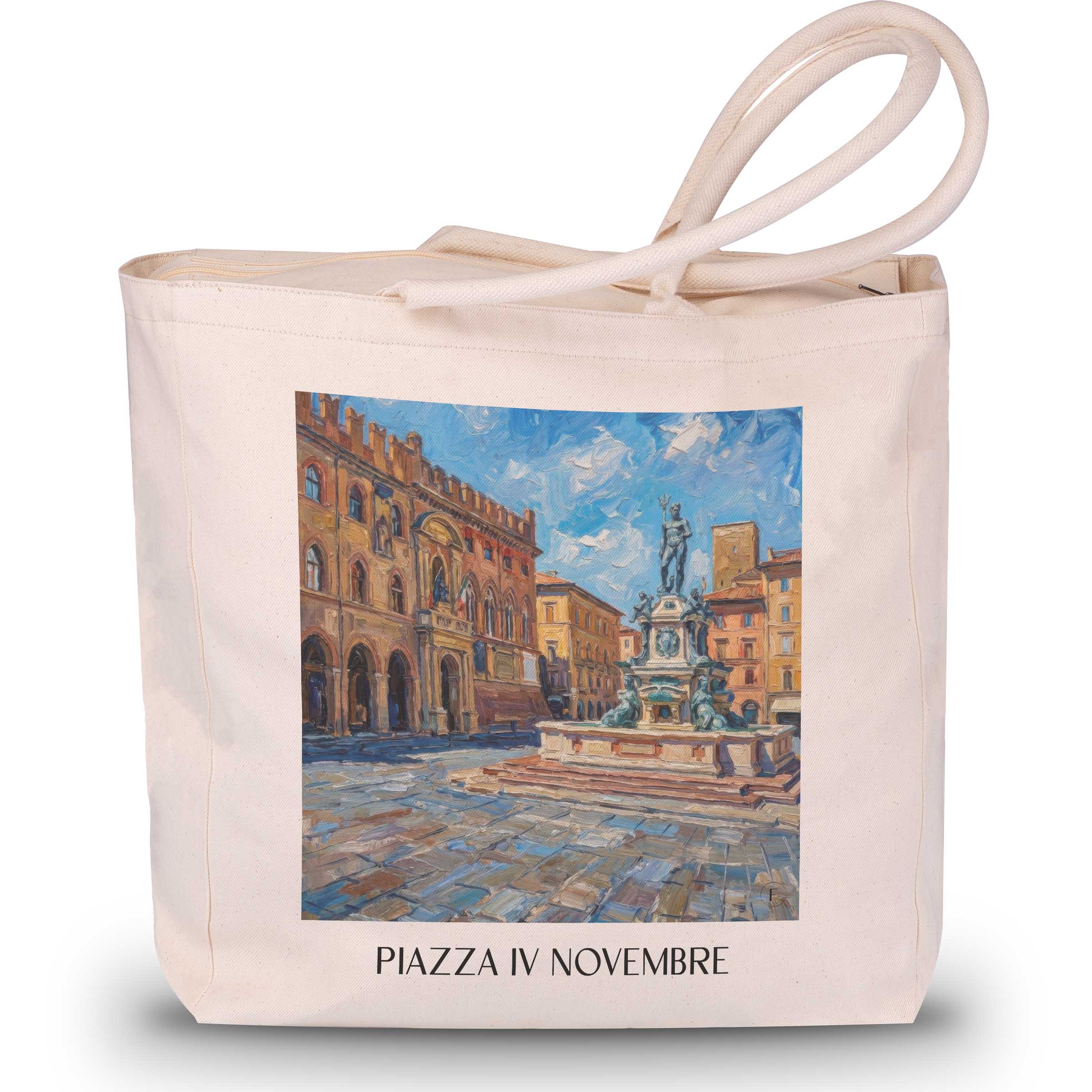piazza-iv-novembre-perugia-italien-einkaufstasche-oil-painting-oelgemaelde
