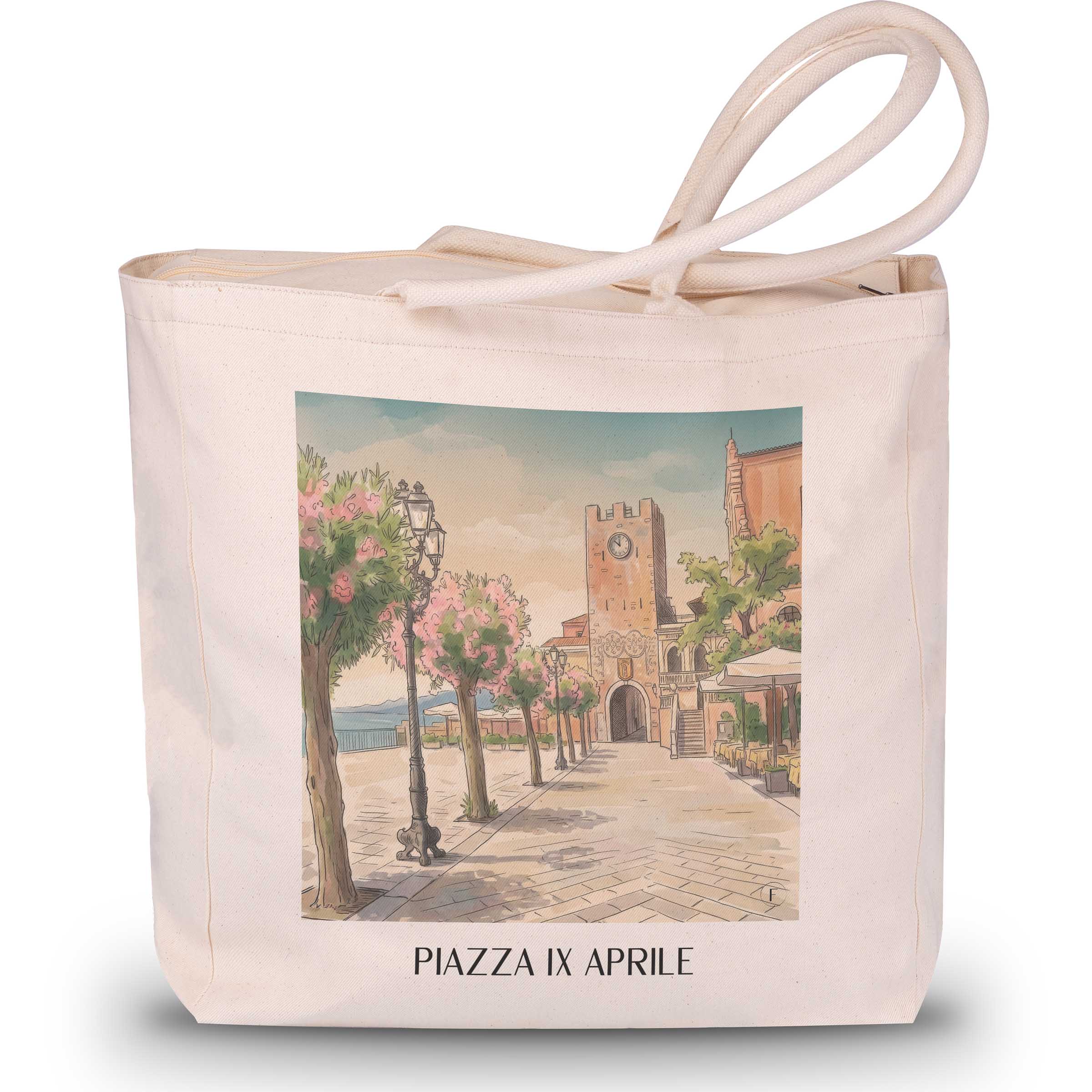 piazza-ix-aprile-taormina-italien-einkaufstasche-aquarell
