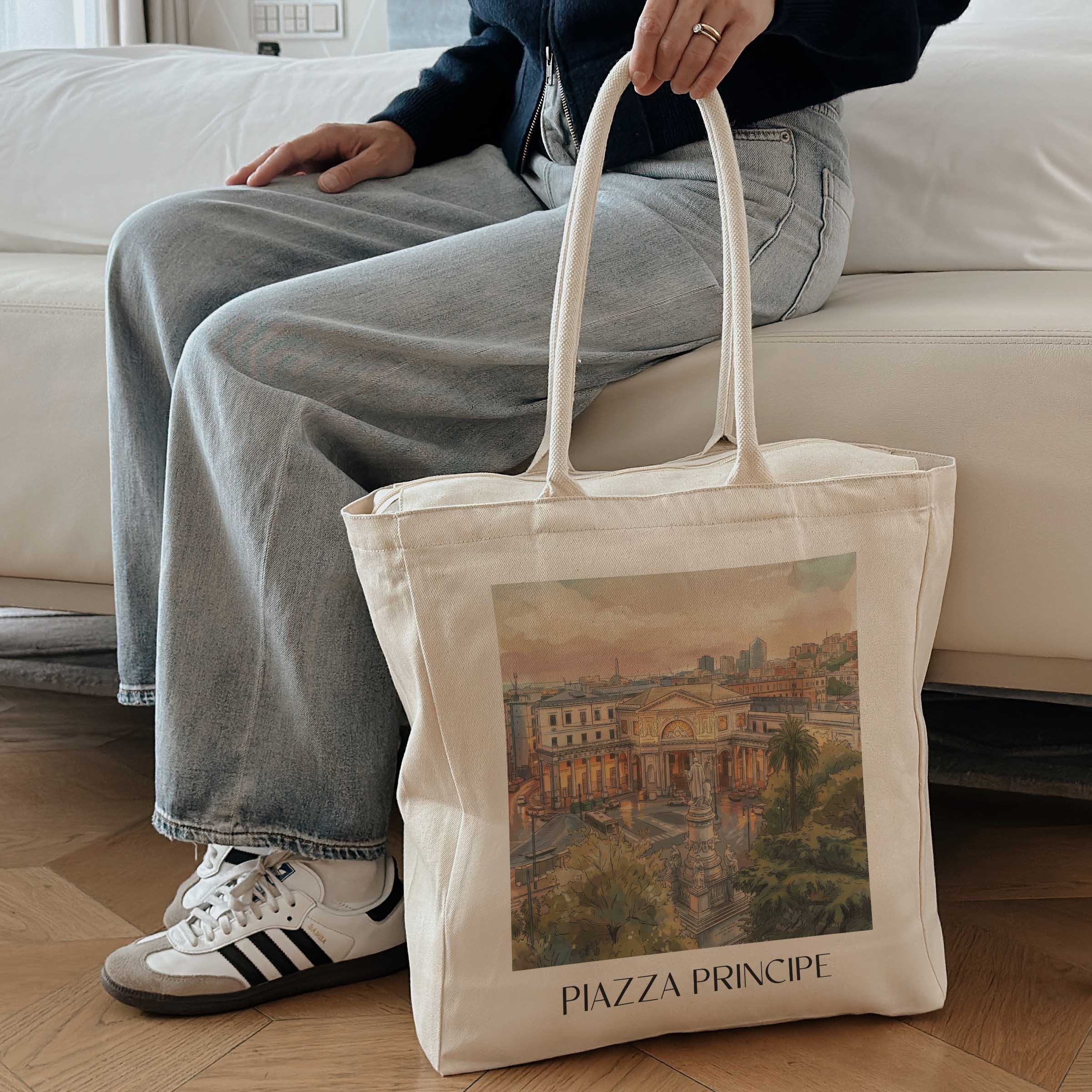 piazza-principe-genua-italien-einkaufstasche-aquarell