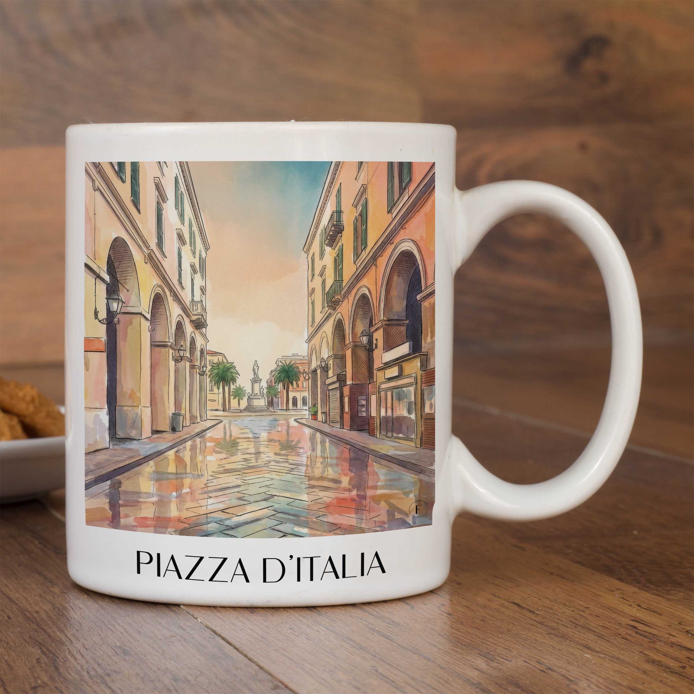 piazza-d´italia-sassari-italien-kaffeebecher-aquarell