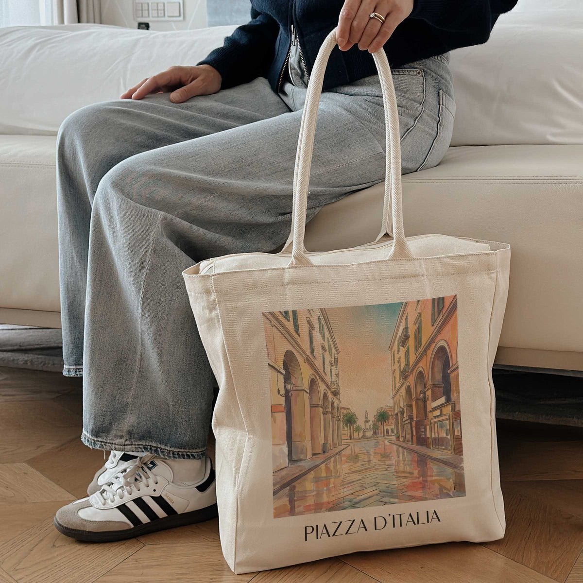 piazza-d´italia-sassari-italien-einkaufstasche-aquarell