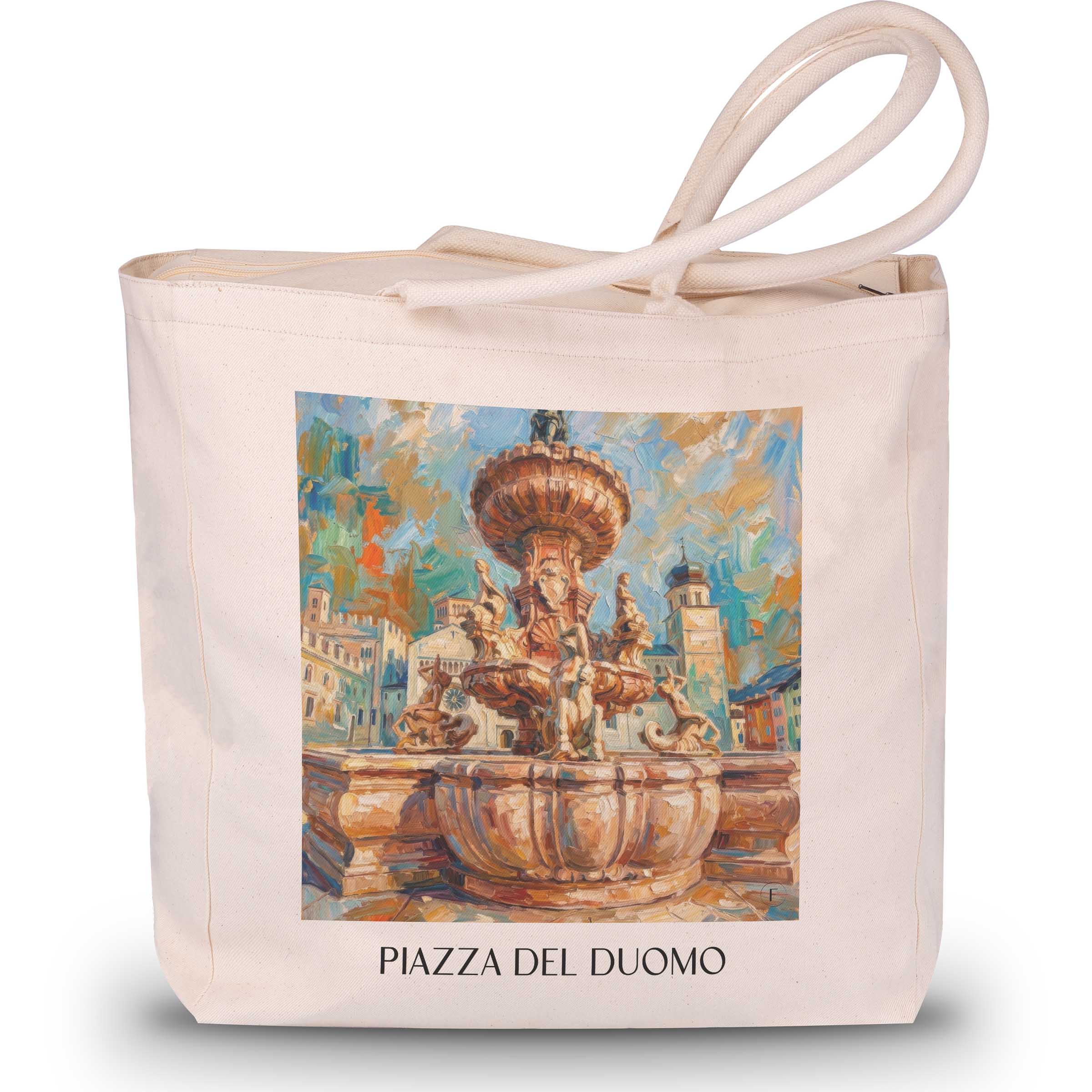 piazza-del-duomo-trient-italien-einkaufstasche-oil-painting-oelgemaelde