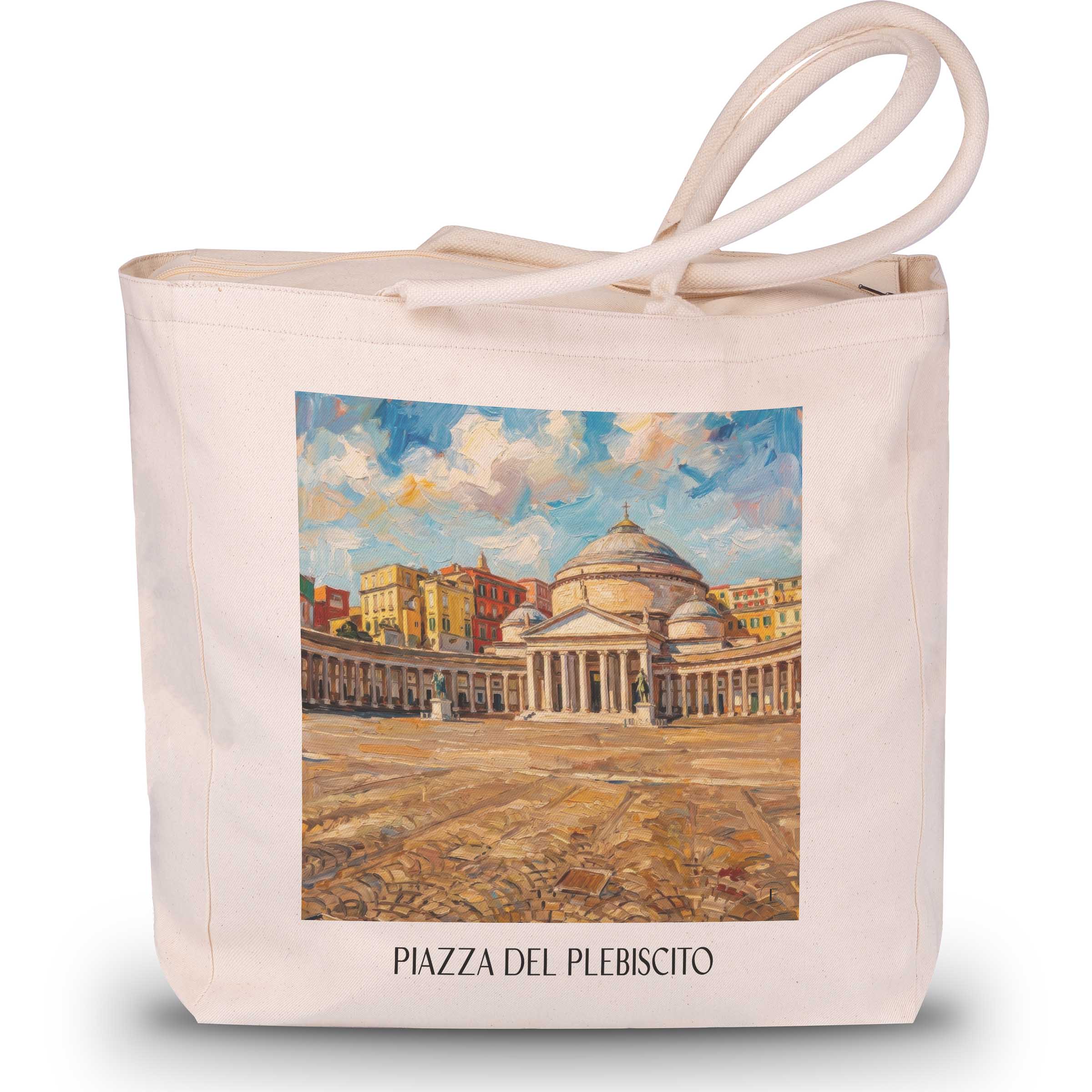 piazza-del-plebiscito-neapel-italien-einkaufstasche-oil-painting-oelgemaelde