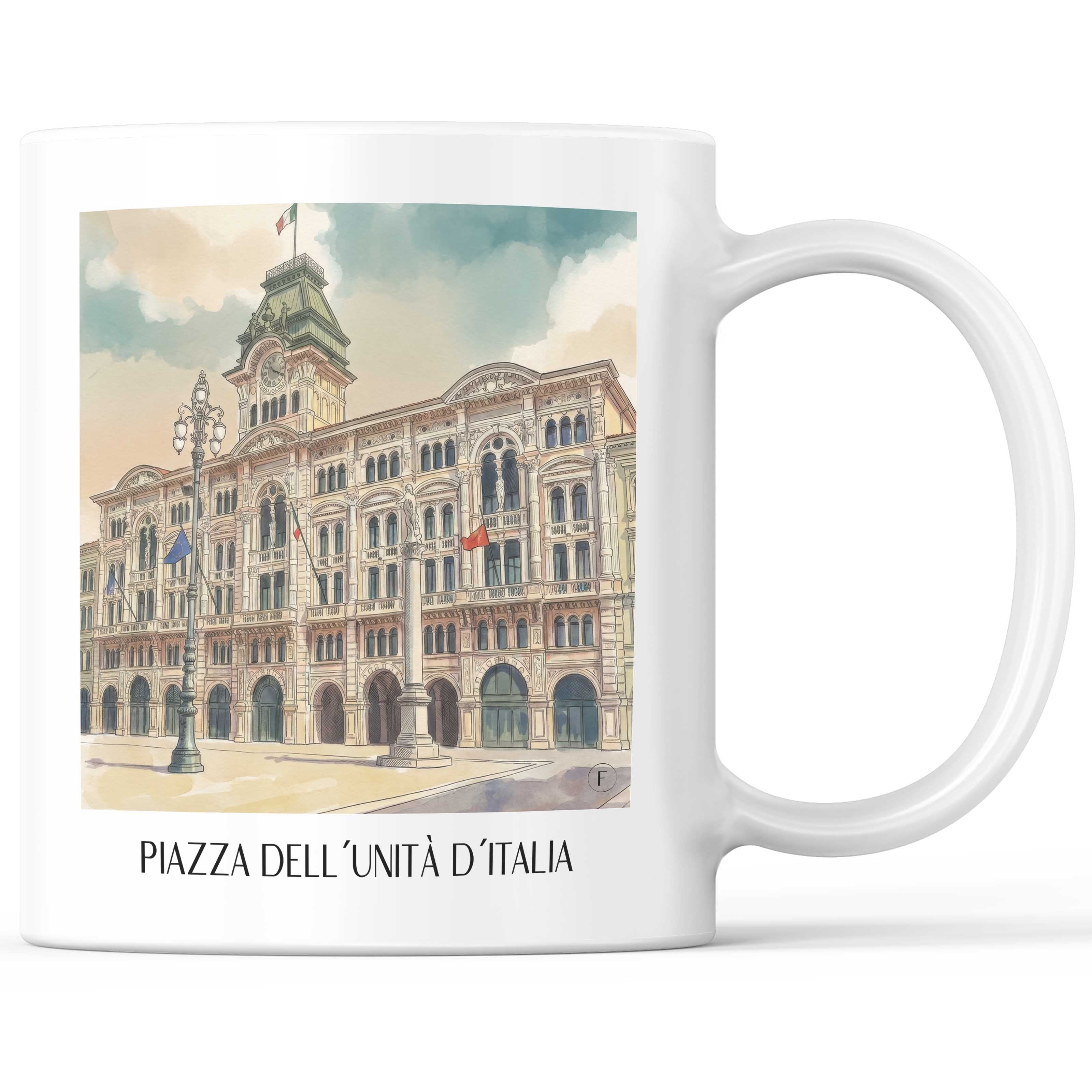 piazza-dell´unità-d´italia-triest-italien-kaffeebecher-aquarell