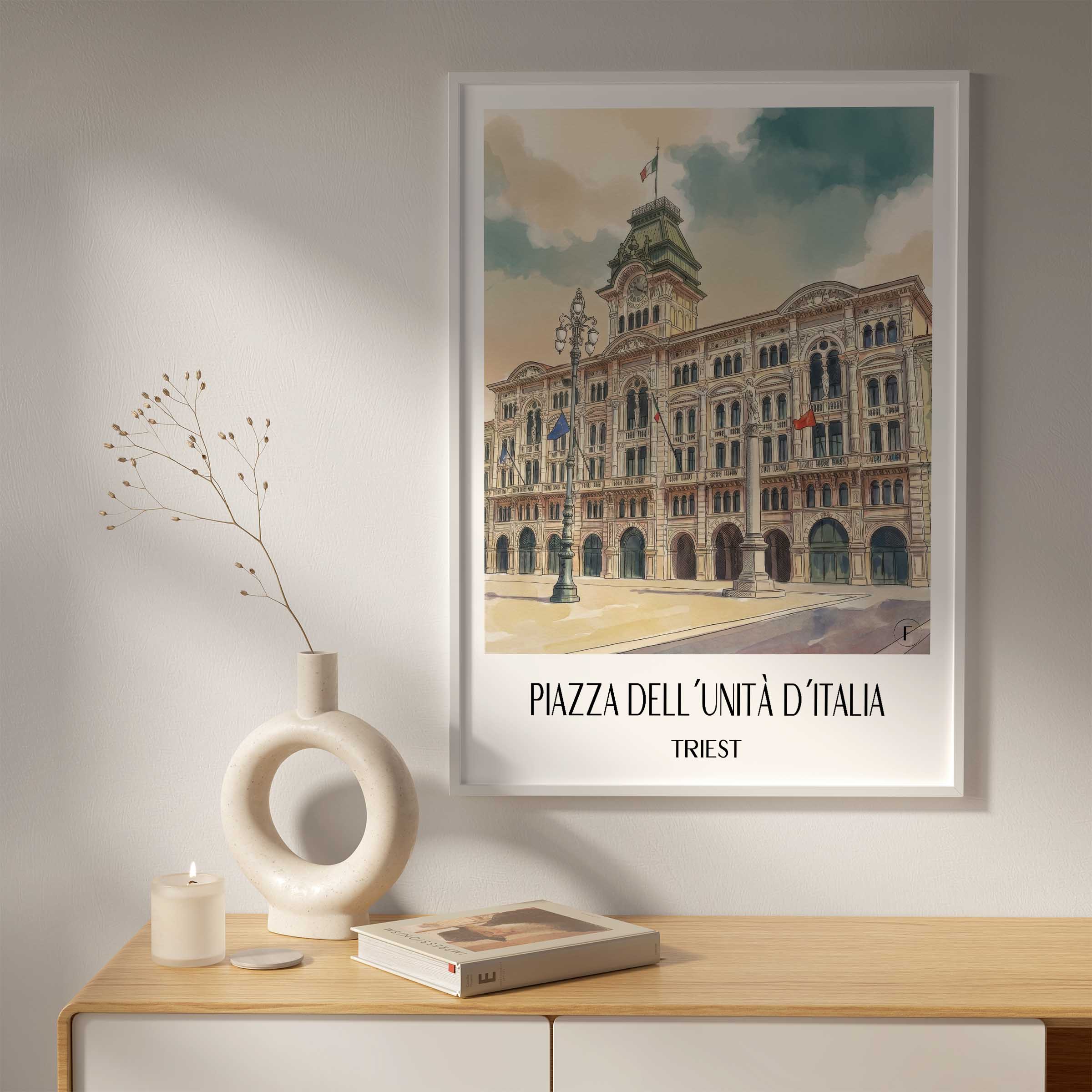 piazza-dell´unità-d´italia-triest-italien-poster-aquarell