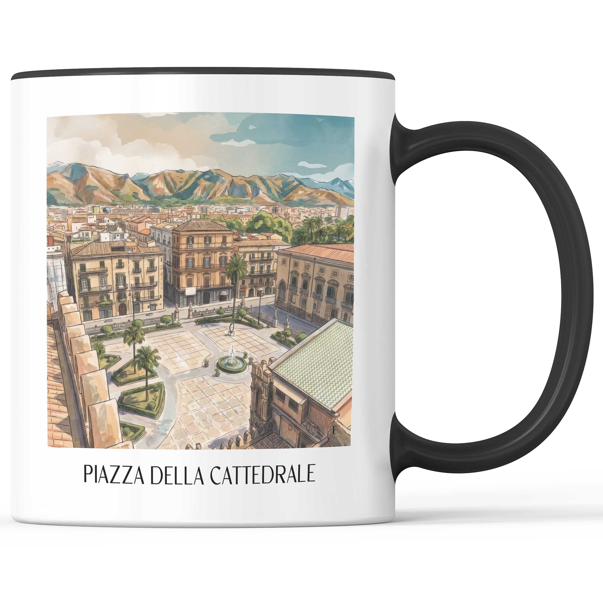 piazza-della-cattedrale-palermo-italien-kaffeebecher-aquarell