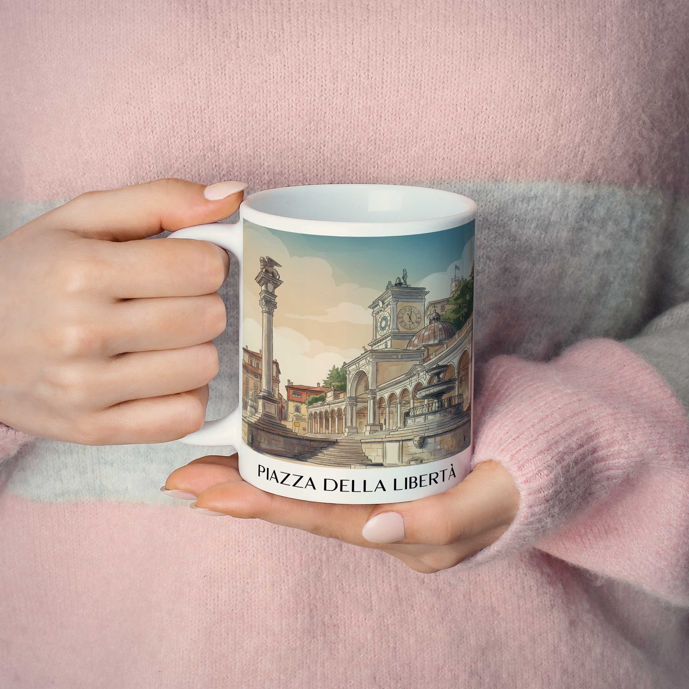 piazza-della-libertà-udine-italien-kaffeebecher-aquarell