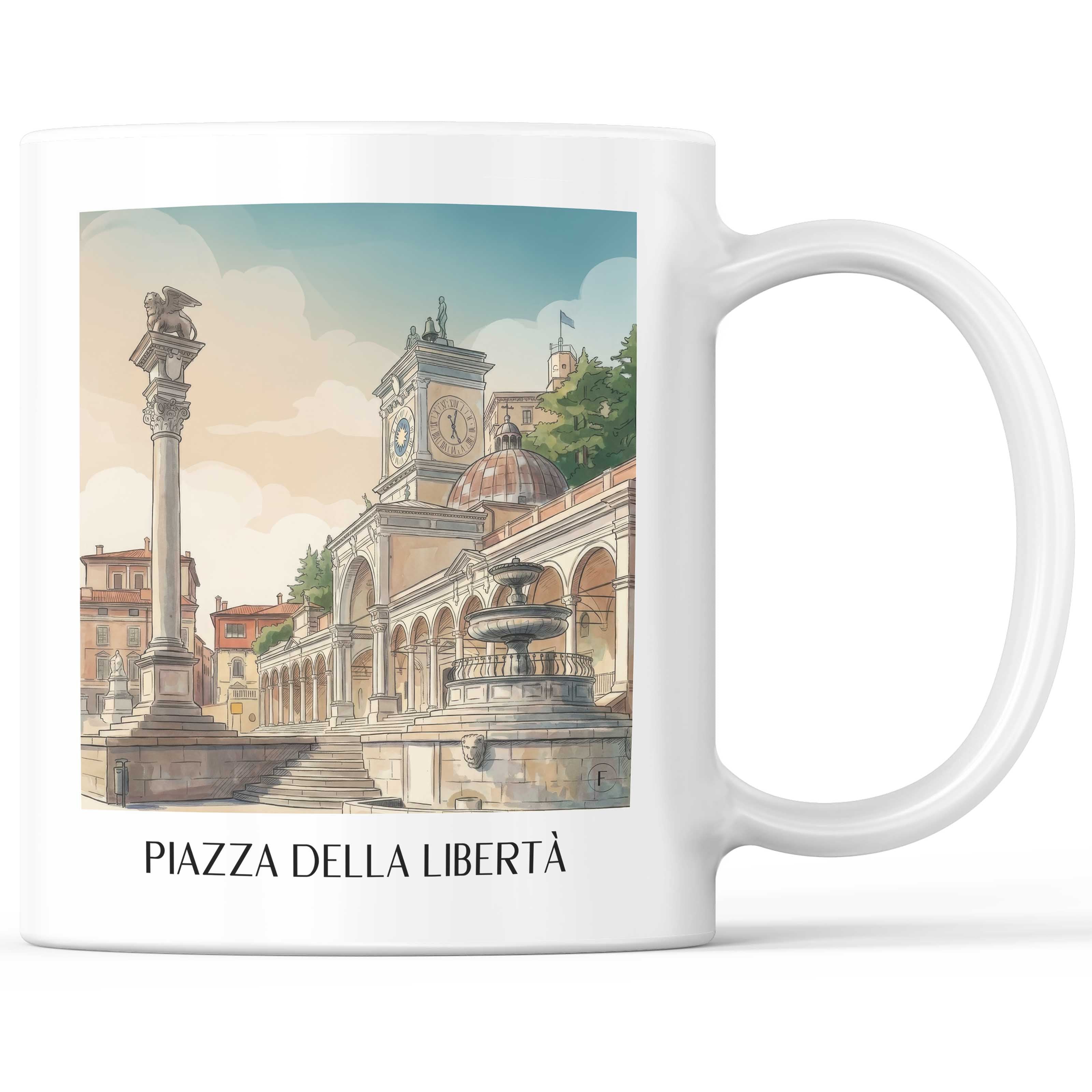 piazza-della-libertà-udine-italien-kaffeebecher-aquarell