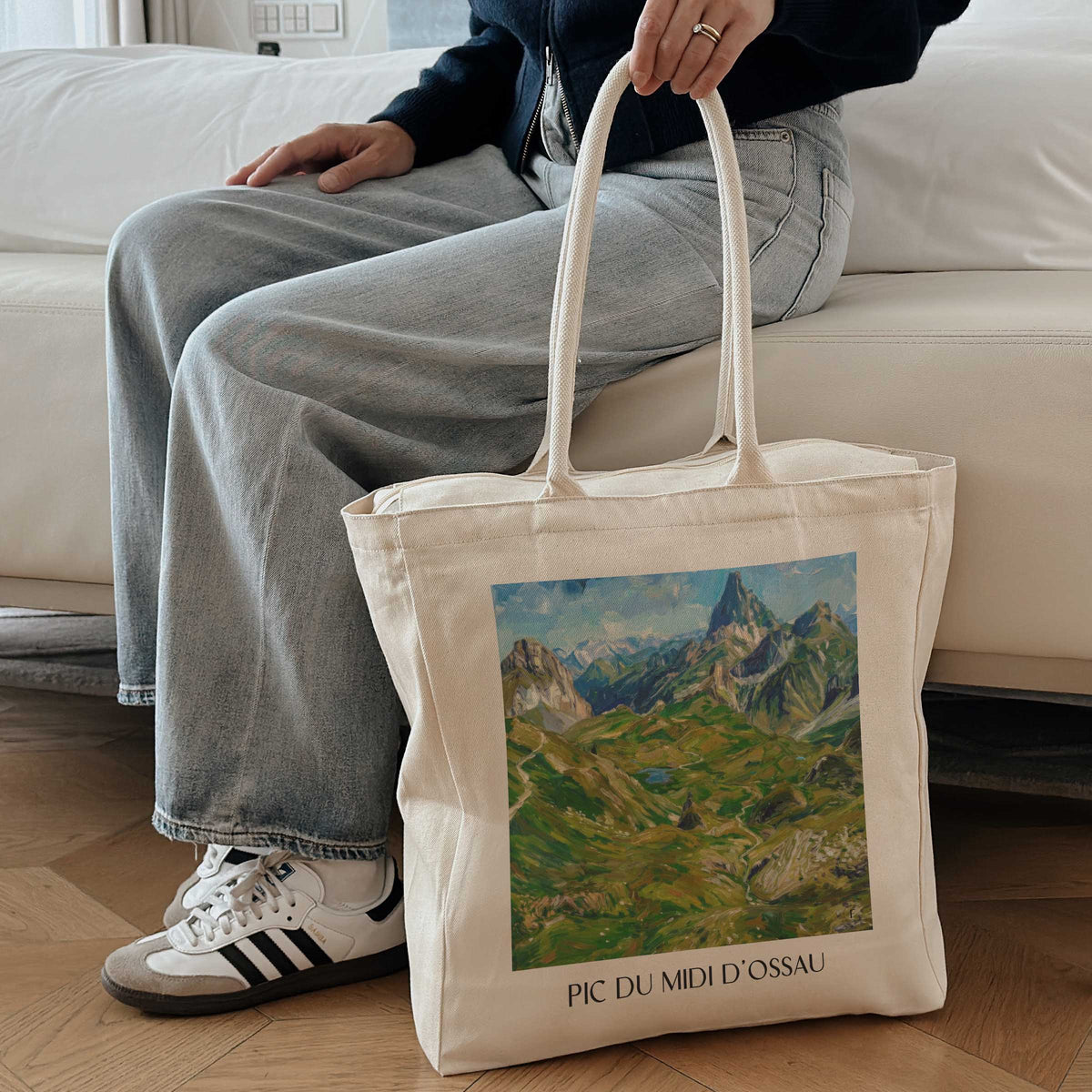 pic-du-midi-d'ossau-vallée-d'ossau-frankreich-einkaufstasche-oil-painting-oelgemaelde