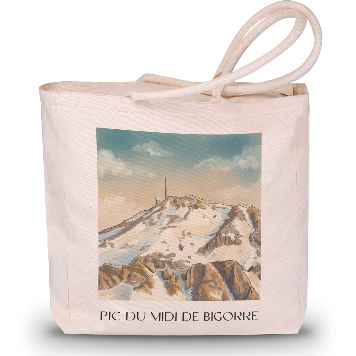 Pic du Midi de Bigorre Shopping Tasche - Pic du Midi - Frankreich Tote Bag - Einkaufstasche im Aquarell Stil - favplace
