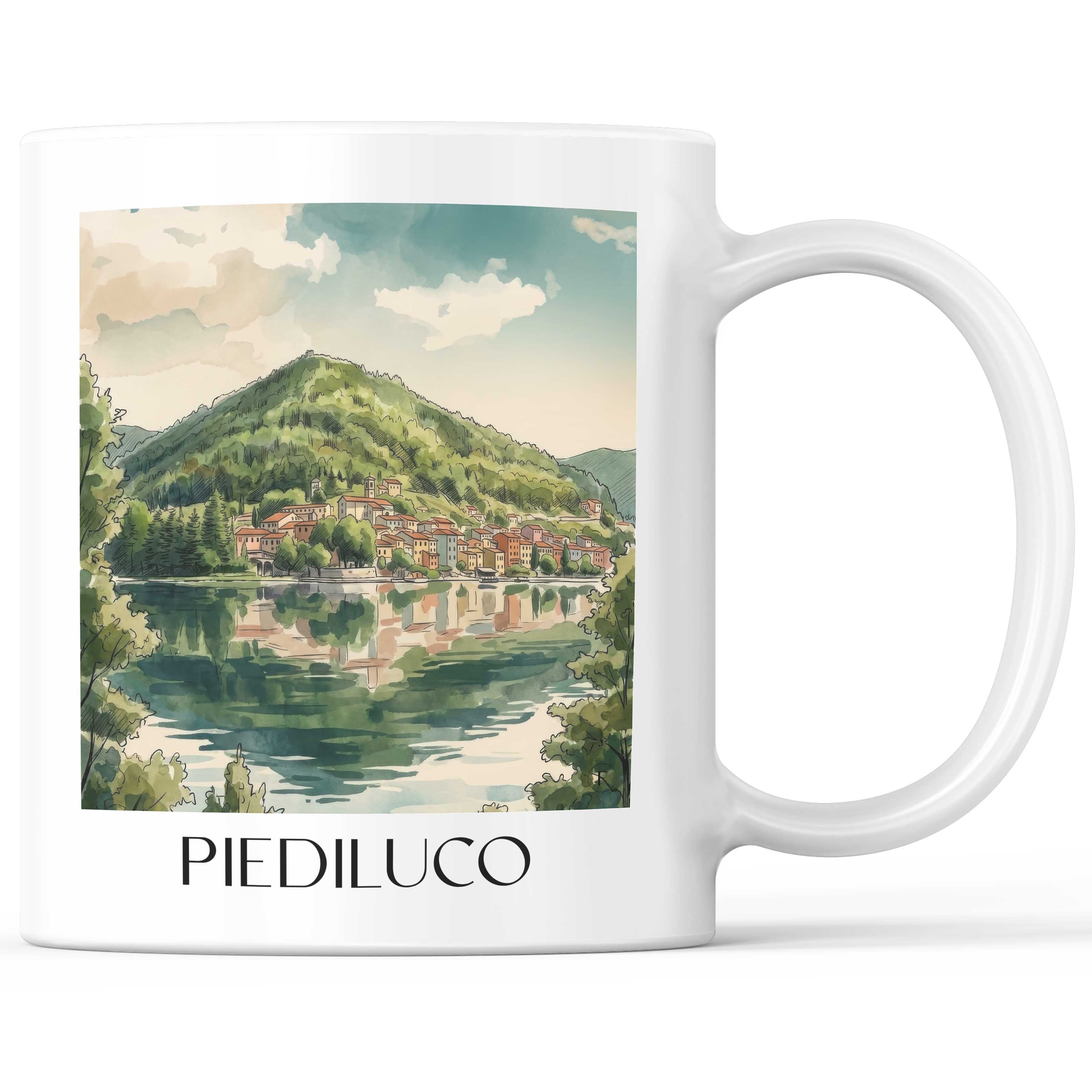 Piediluco Kaffeebecher - Umbrien - Italien Becher - Kaffeetasse im Aquarell Stil - favplace