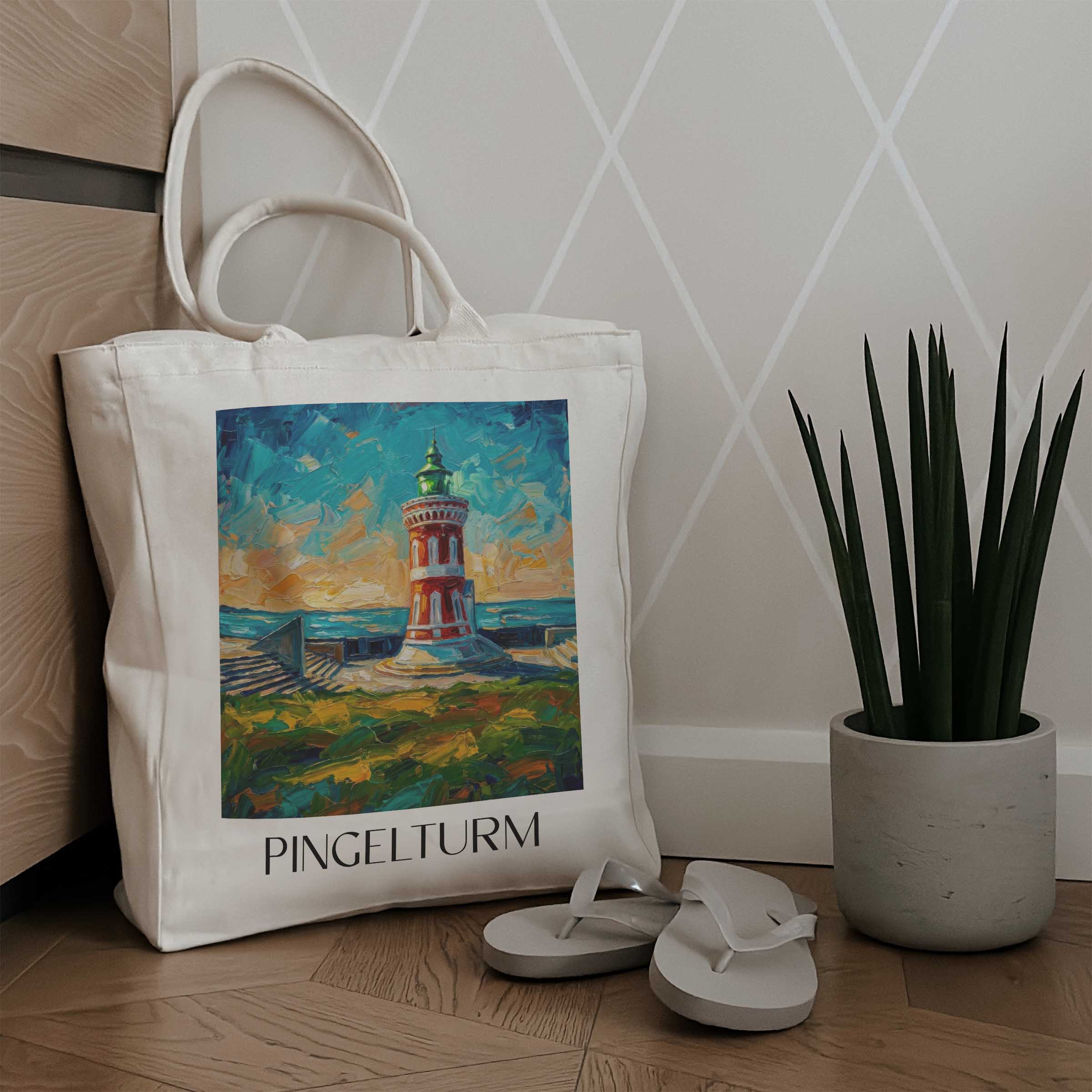 pingelturm-bremerhaven-deutschland-einkaufstasche-oil-painting-oelgemaelde