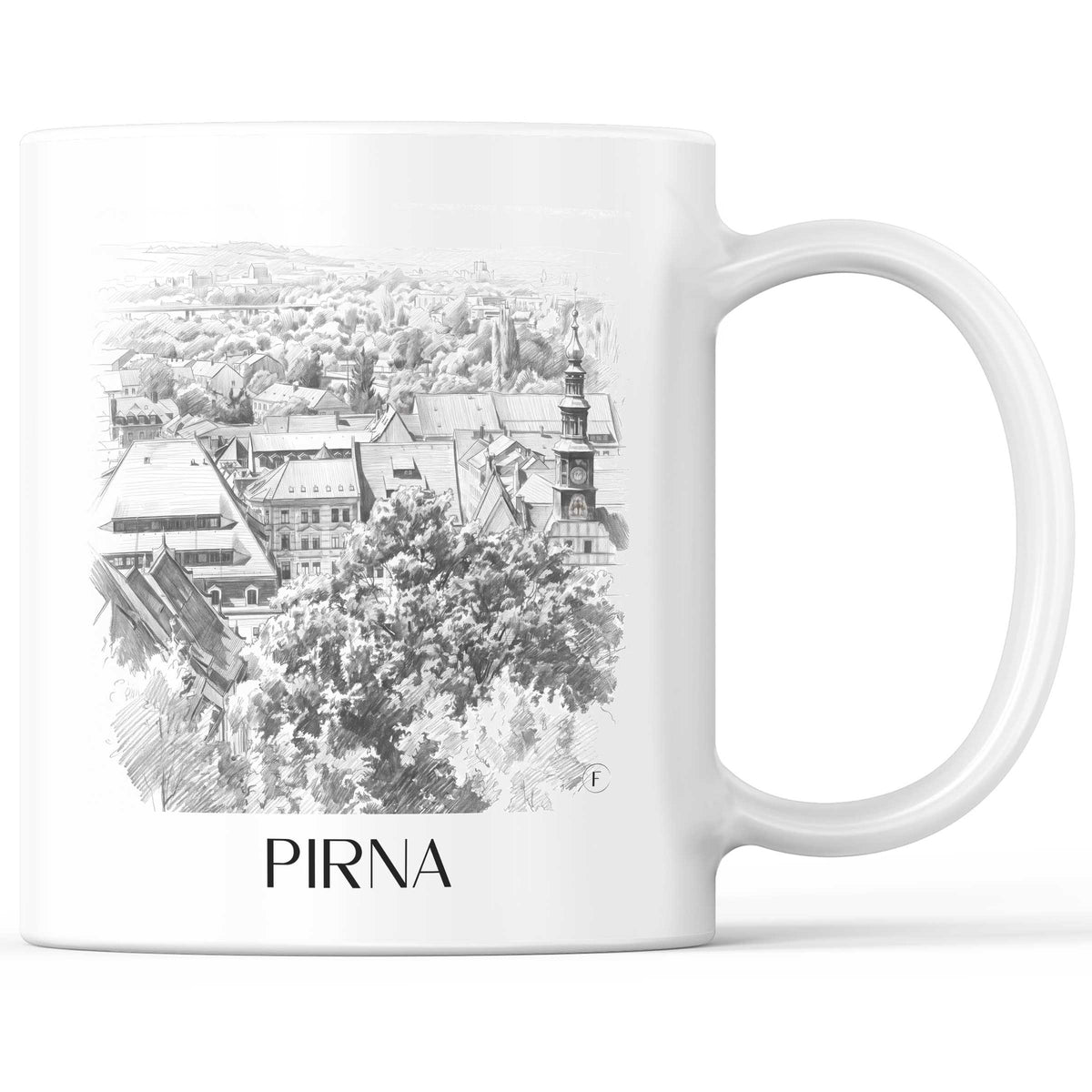 Pirna Kaffeebecher - Sächsische Schweiz - Deutschland Becher - Kaffeetasse im Zeichnung Stil
