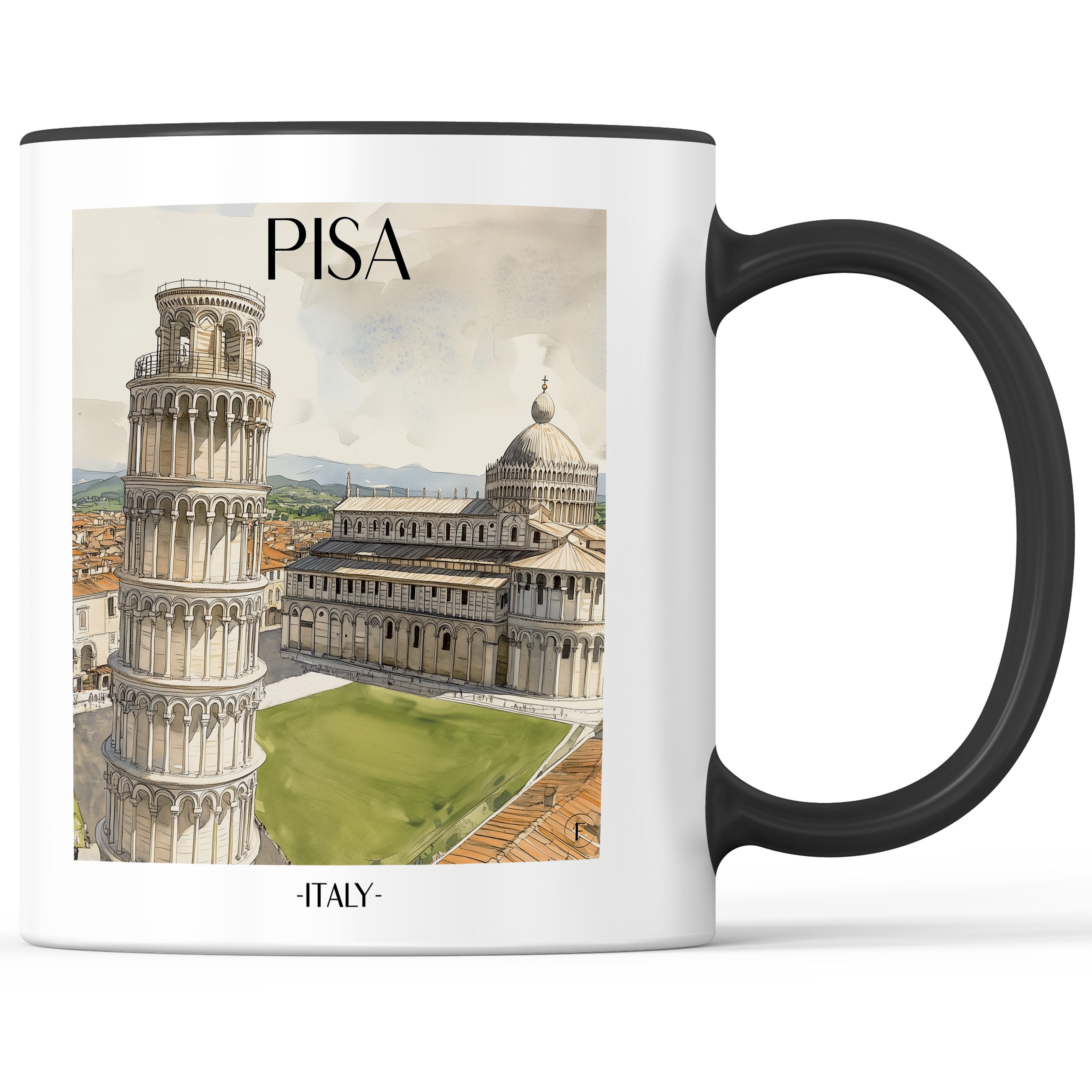 Pisa - Italien Becher - Kaffeetasse im Aquarell Stil - favplace