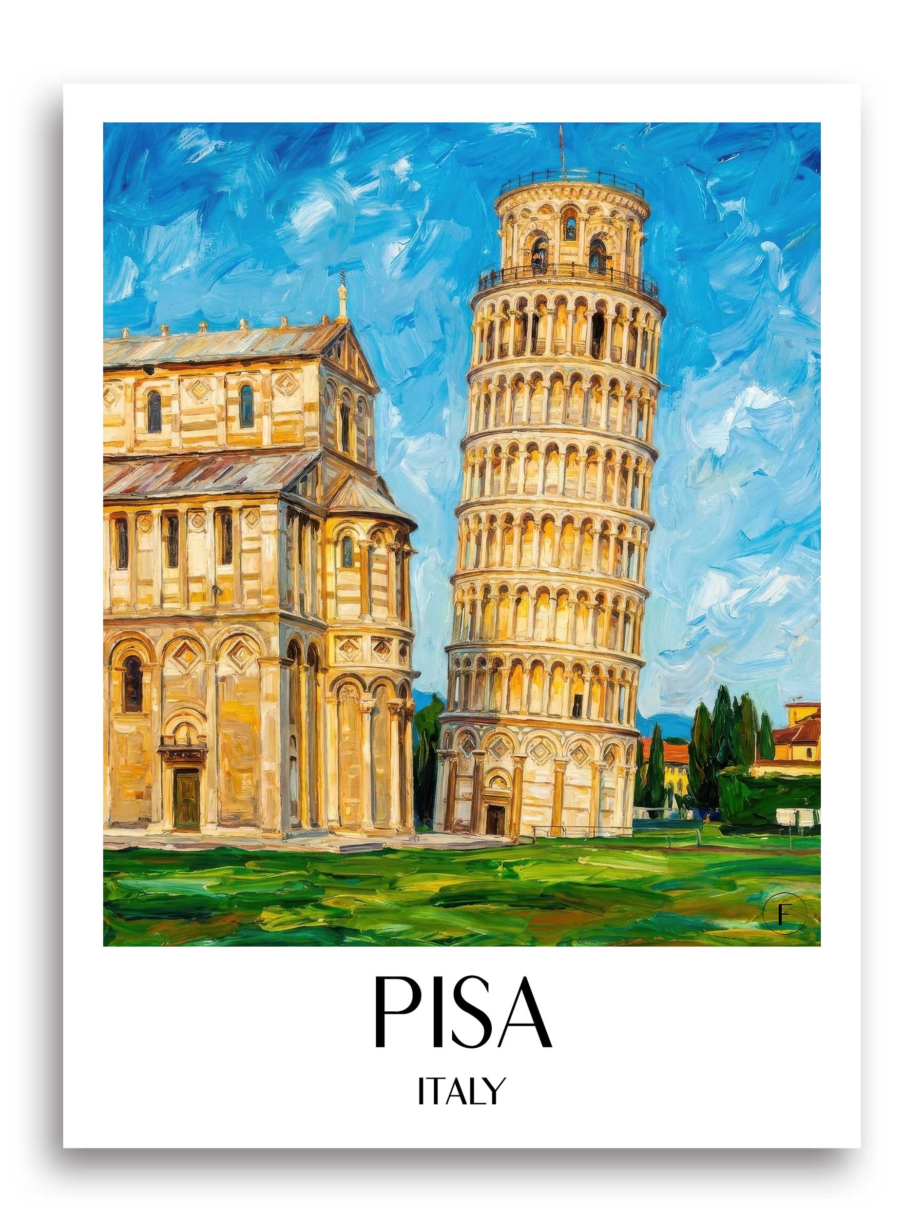 Pisa Poster - - Italien Kunstdruck - Ölgemälde von A4 bis A1 - favplace