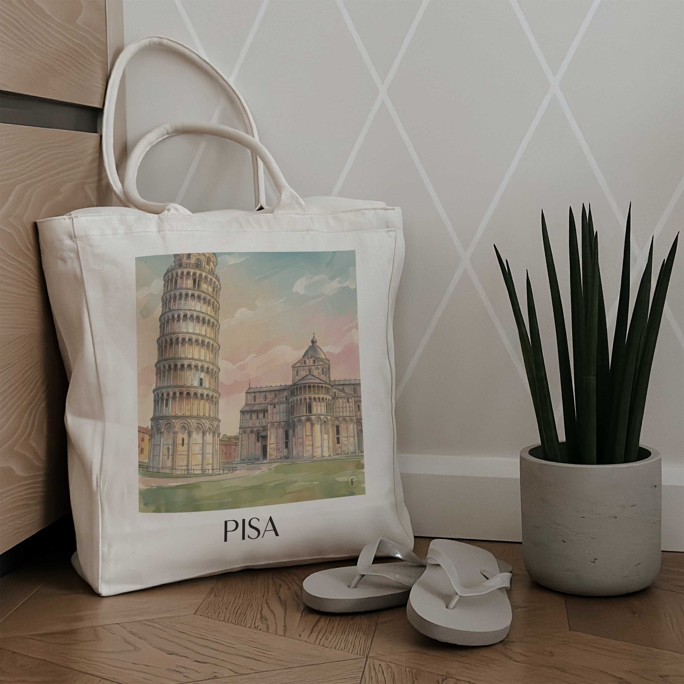 pisa--italien-italien-einkaufstasche-aquarell