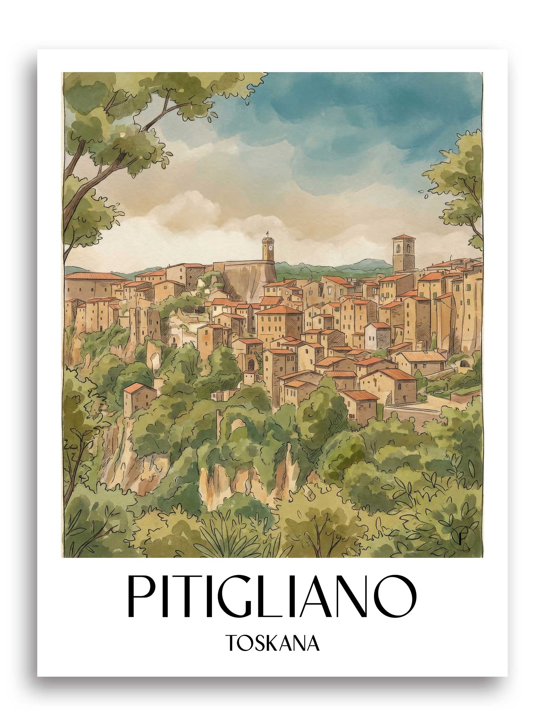 pitigliano-toskana-italien-poster-aquarell
