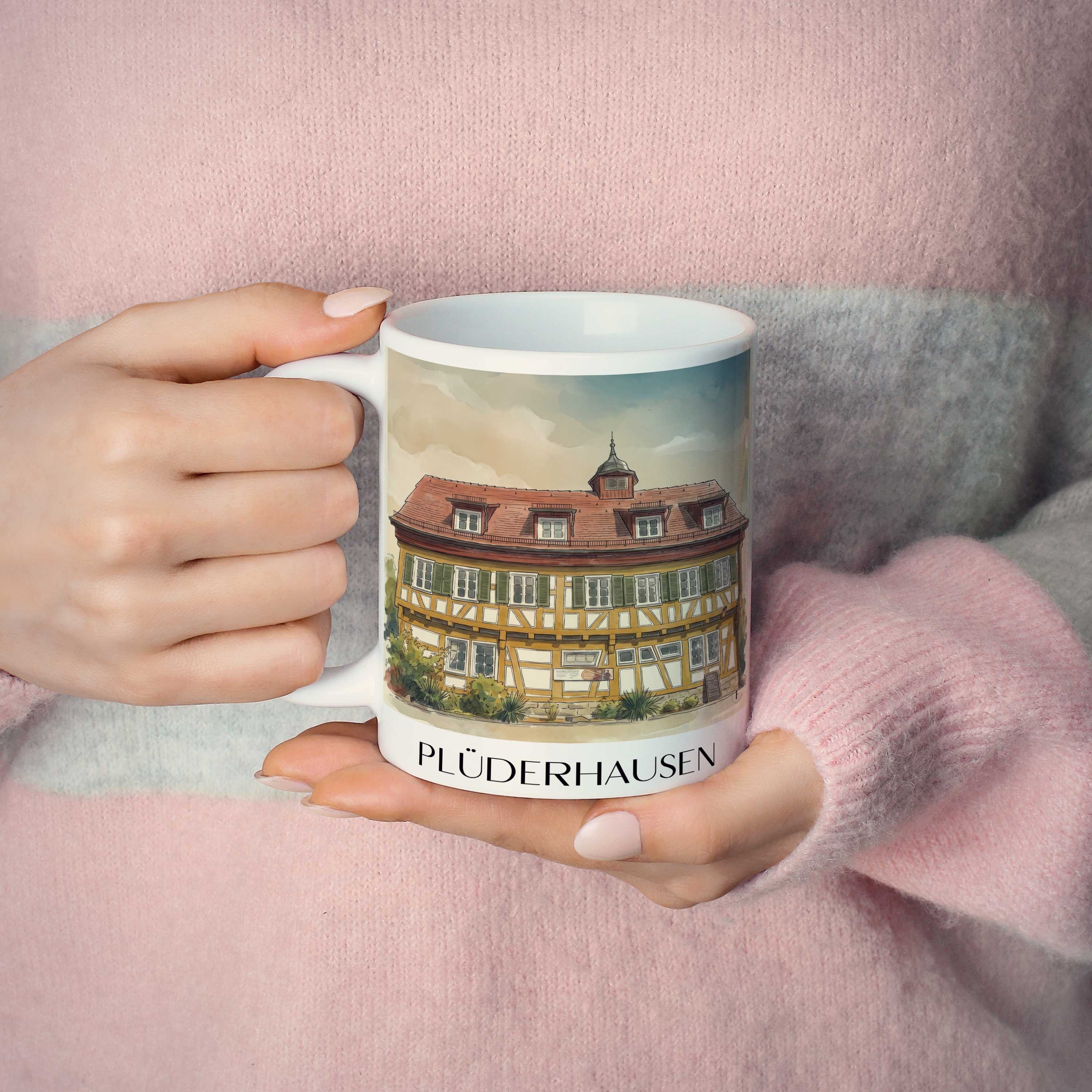 plüderhausen-deutschland-kaffeebecher-aquarell