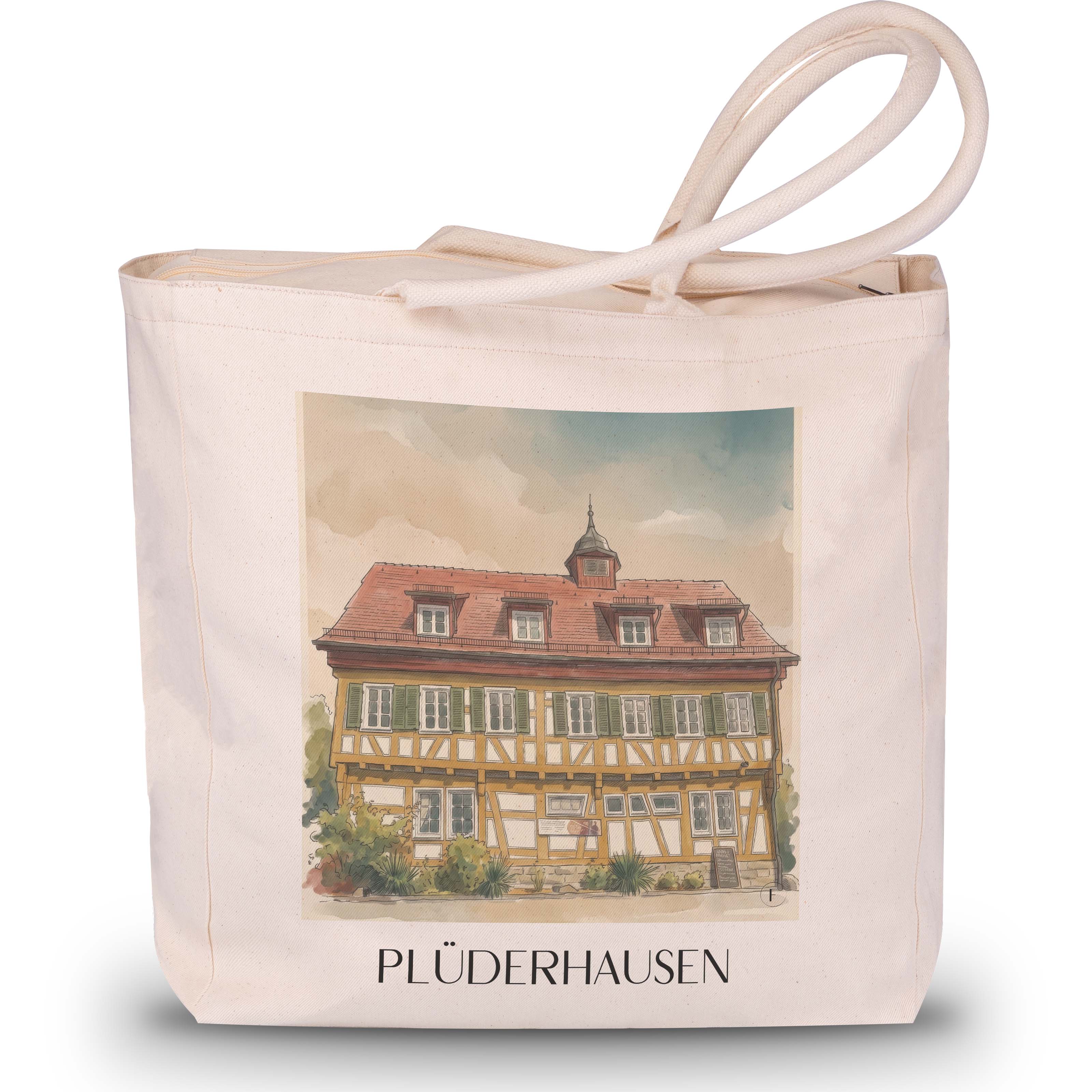 plüderhausen-deutschland-einkaufstasche-aquarell