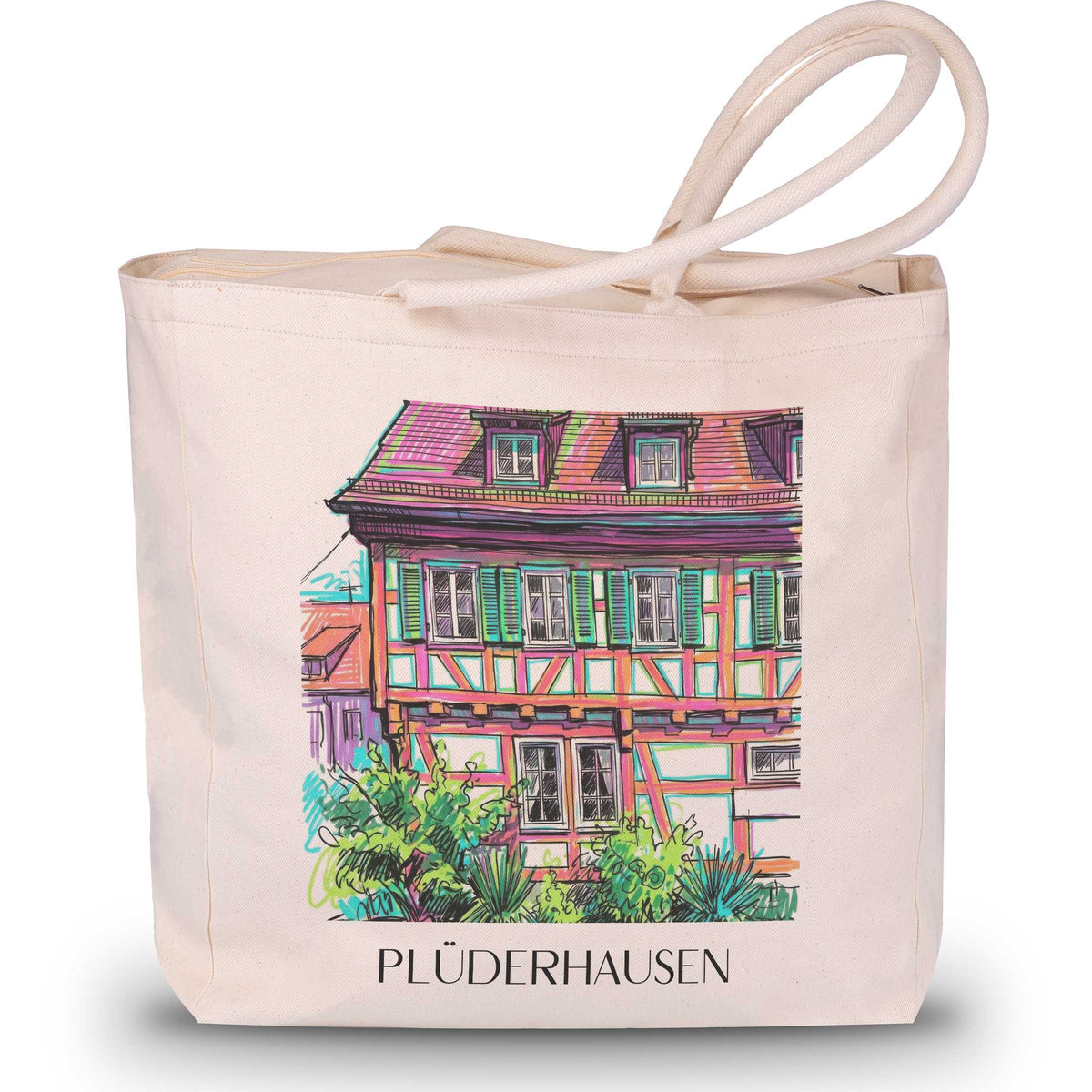 Plüderhausen - Deutschland Tote Bag - Einkaufstasche im Tag Graffiti Stil - favplace