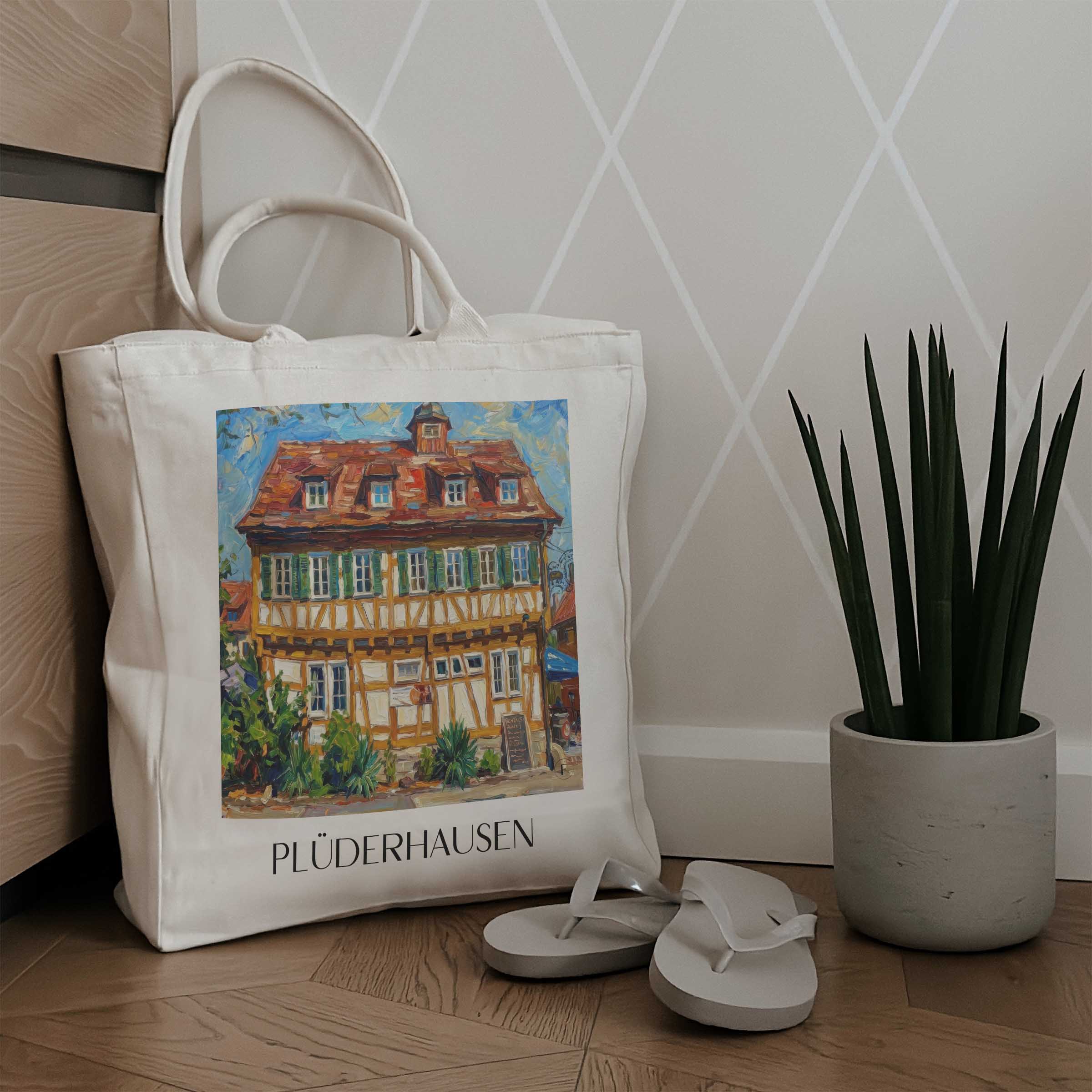 plüderhausen-deutschland-einkaufstasche-oil-painting-oelgemaelde