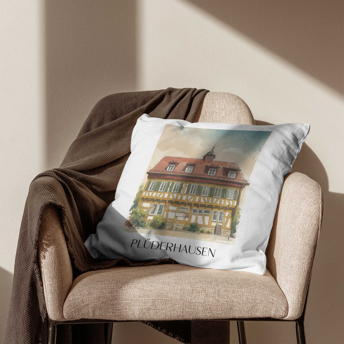 plüderhausen-deutschland-deutschland-kissenbezug-aquarell