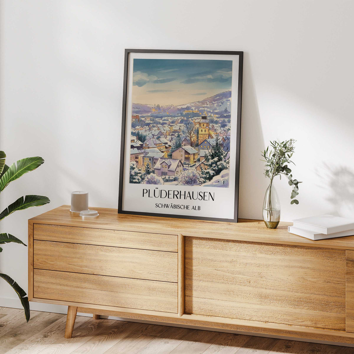 plüderhausen-schwäbische-alb-deutschland-poster-aquarell